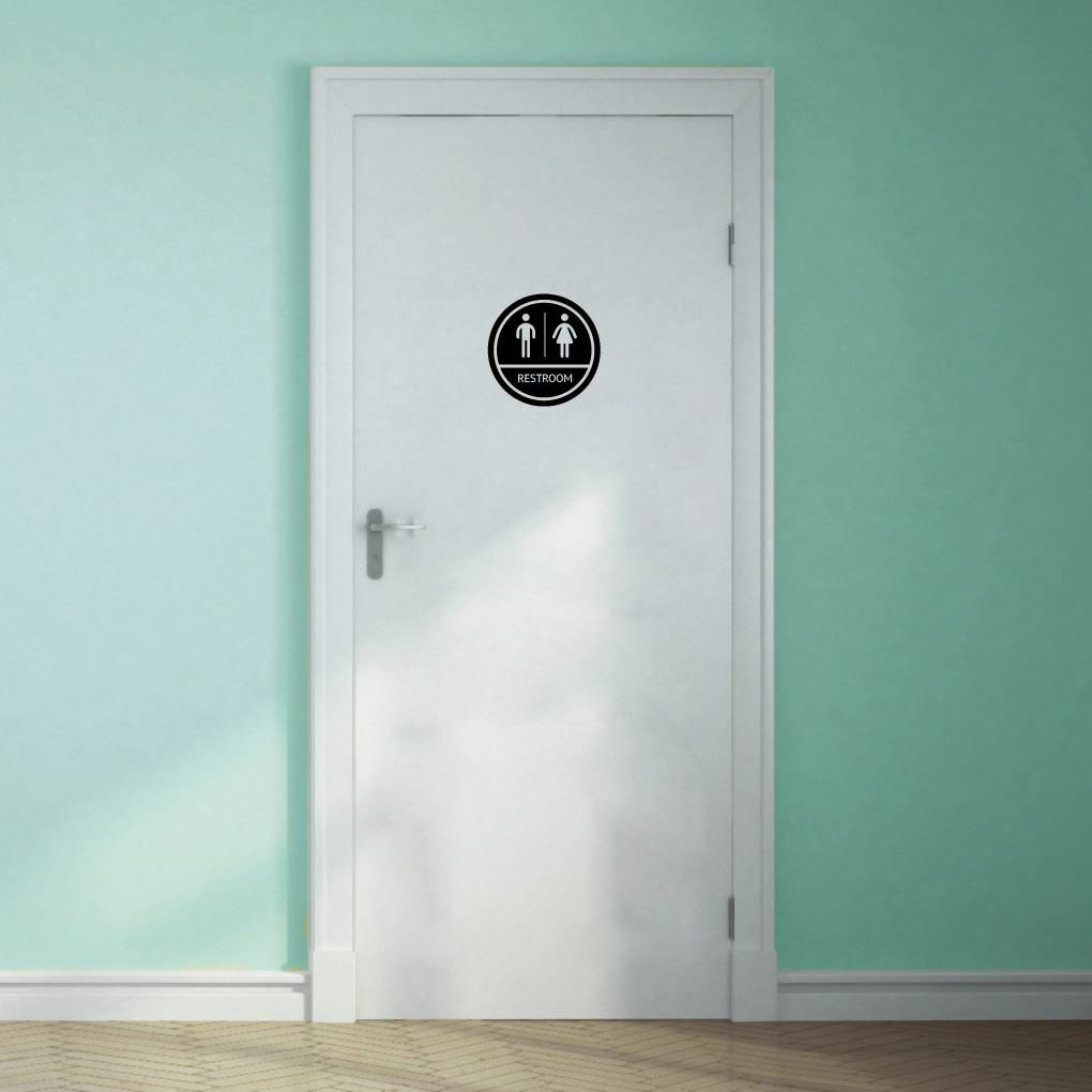 Restroom Sign Wall Decal – Bathroom, Restroom, Men's and Women's, Sticker, Sign