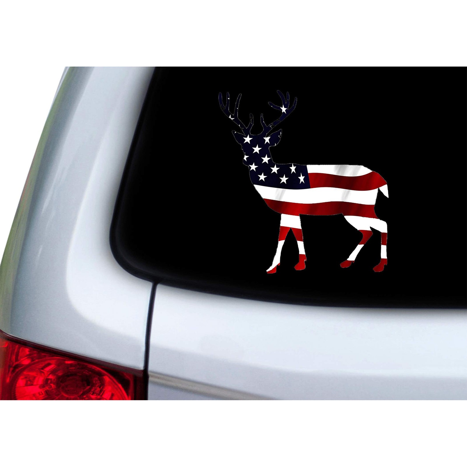 Rogue River Tactical Deer Hunter Buck Decal Silhouette American Flag USA Large 5