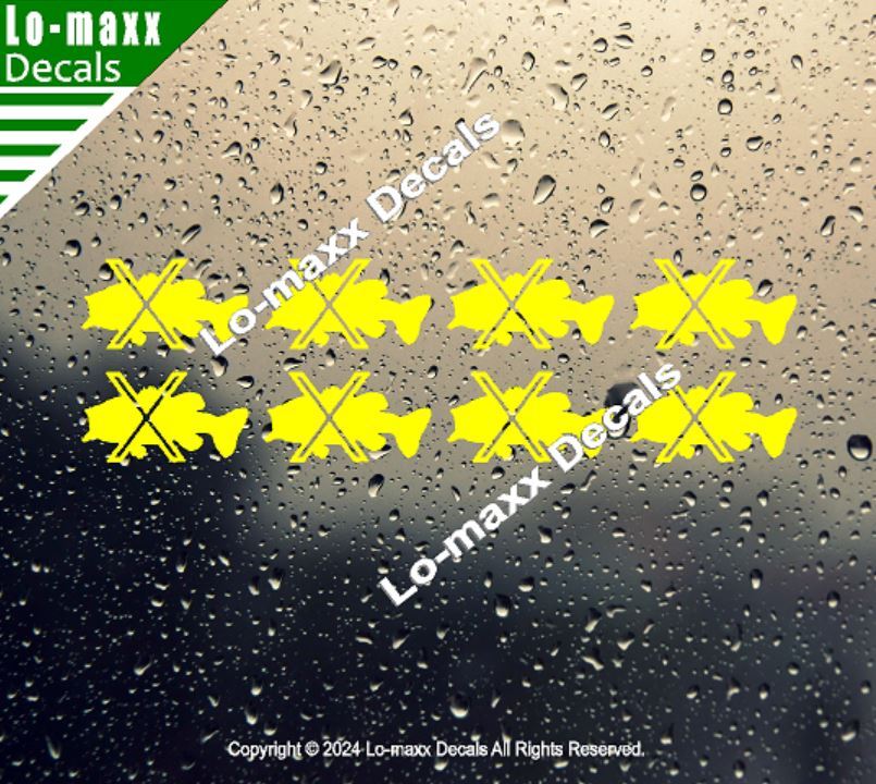 Large Mouth Bass Fishing Kill Markings Premium Quality Die Cut Vinyl Decal
