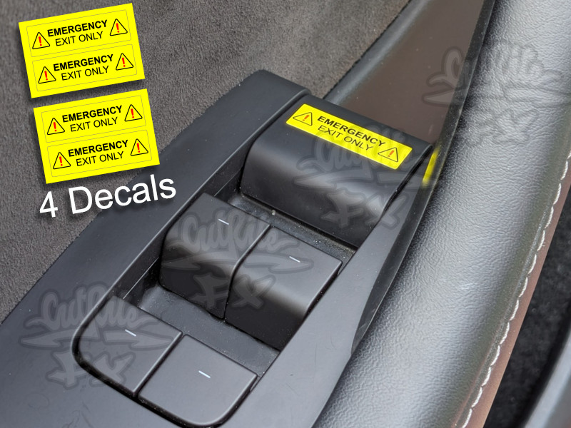 Tesla Emergency Handle Door Warning Label – Emergency Exit Only Stickers Model 3