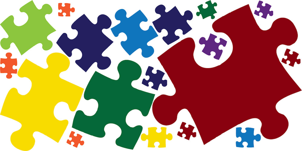 Puzzle Pieces Wall Decal Mural Vinyl Colors Jigsaw Puzzle Removable Art, d06