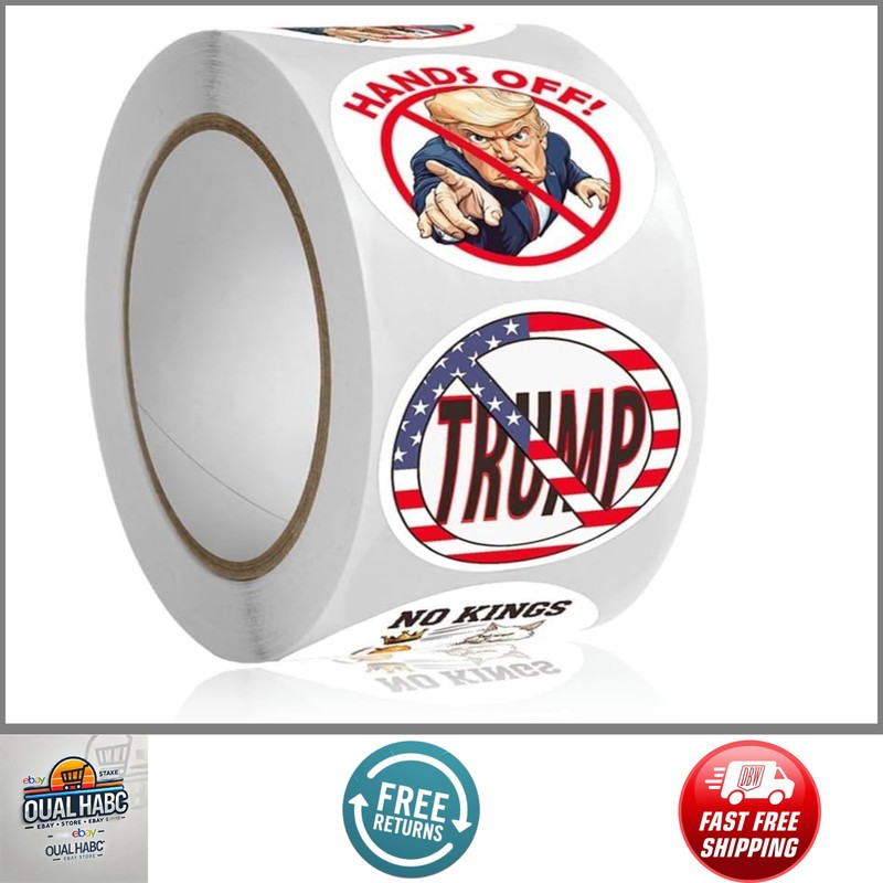 Anti Tr××p Stickers Roll No Kings 500Pcs – No Tr××p Dump Tr××p 2025 No Kings in