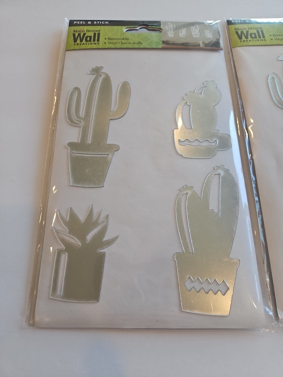 2 Main Street Wall Creations Peel & Stick Cactus Succulents Mirror Plants Decor
