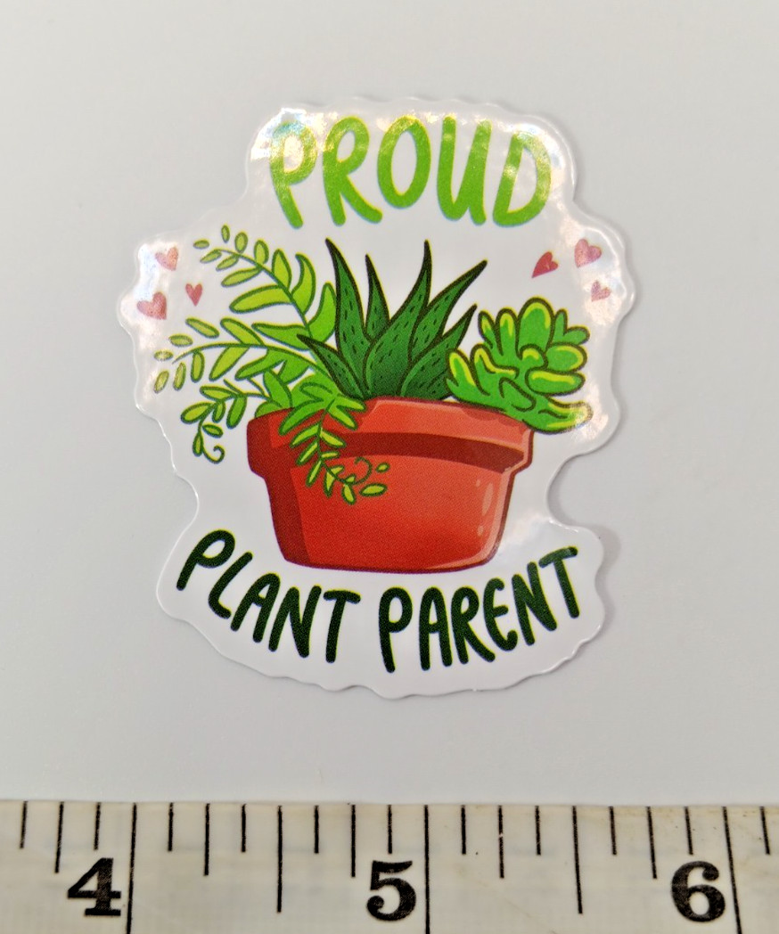 Plants-Funny-Proud Plant Parent-Vinyl Sticker-Decal-NWOT-Free Shipping!
