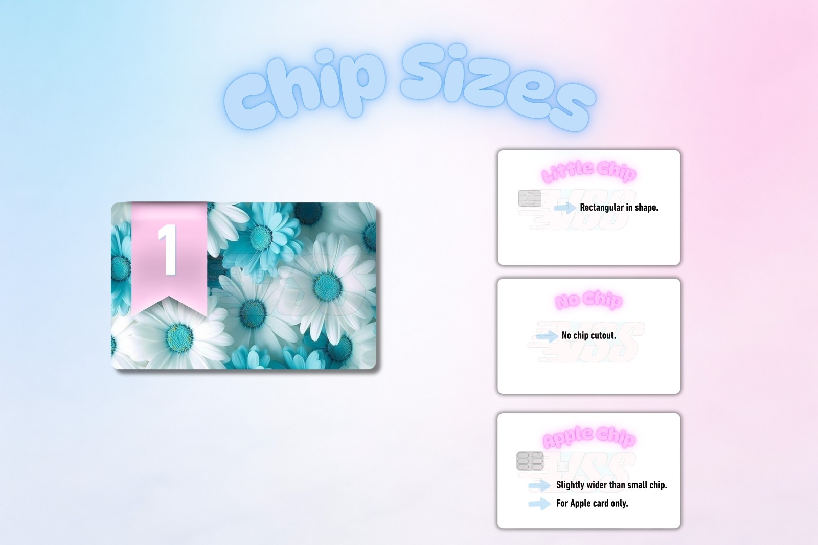3‑Pack Flower Inspired Card Skins –Vinyl Credit & Debit Card Covers | Durable