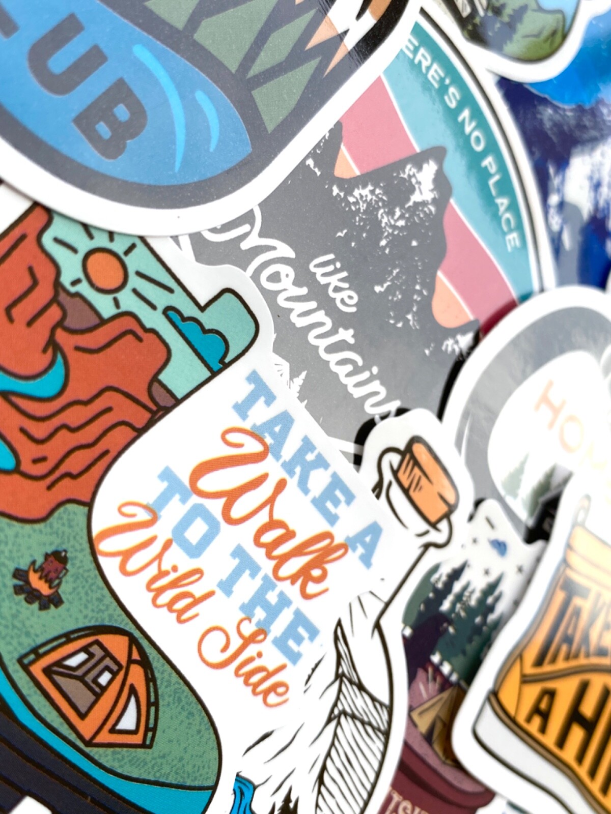 5-100 pcs Hiking Adventure Camping Outdoor Travel Stickers, Vinyl Laptop Decals