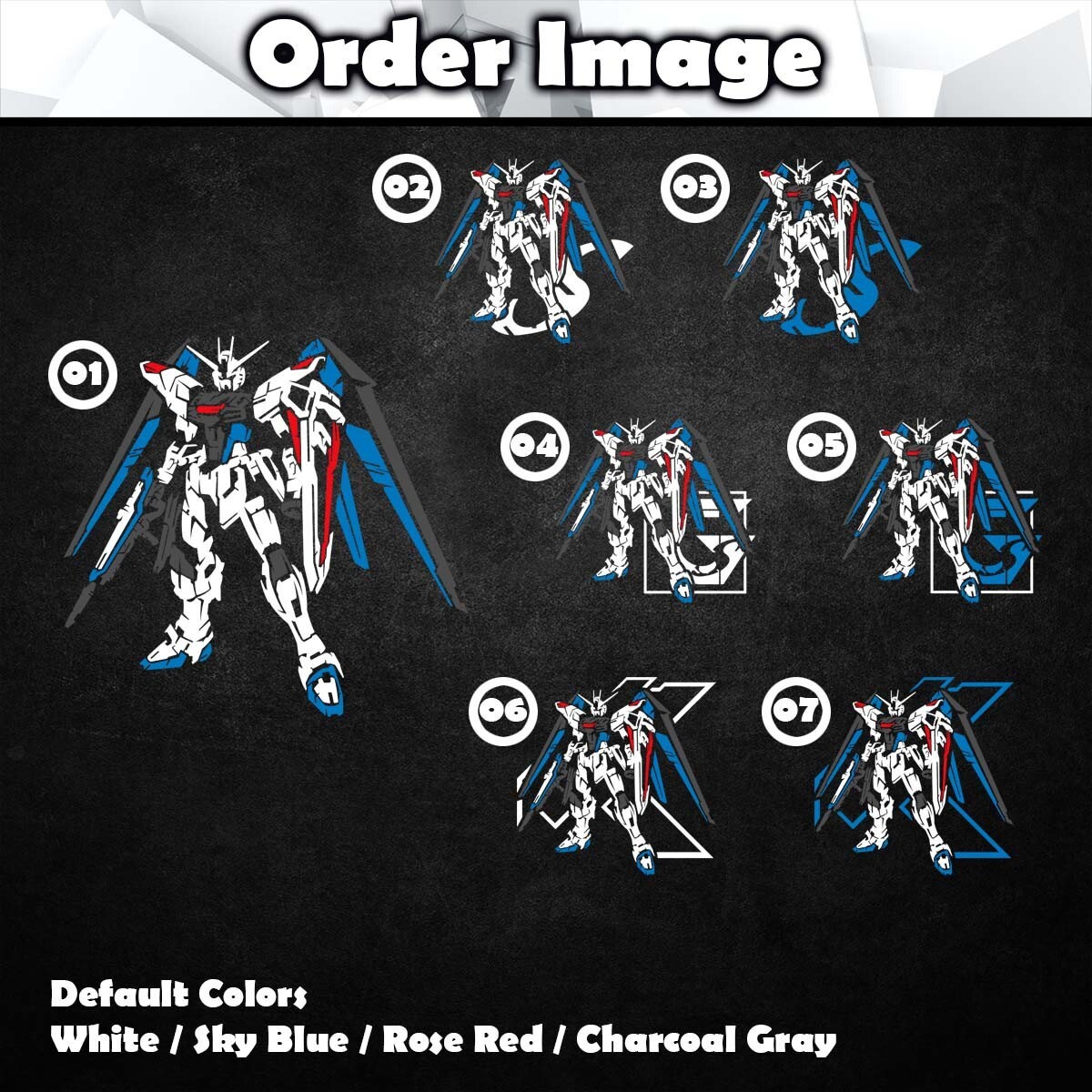 Freedom Gundam Vinyl Decal Sticker (Anime Mecha Mech Car Laptop PC Tower Decor)