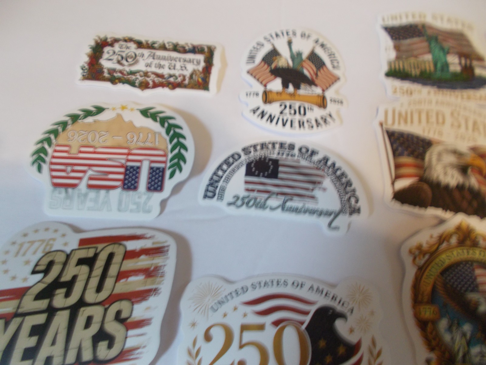 100 American 250th Anniversary Stickers 50 Different Stickers 2 of each