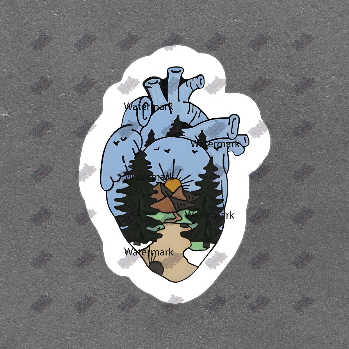 Unique Nature Inspired Heart Vinyl Sticker Eco Friendly Decal for #534695