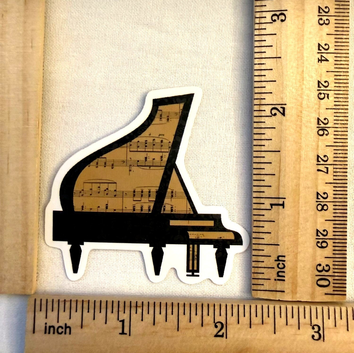 Vintage Style Sheet Music Vinyl Sticker Piano 2in No83