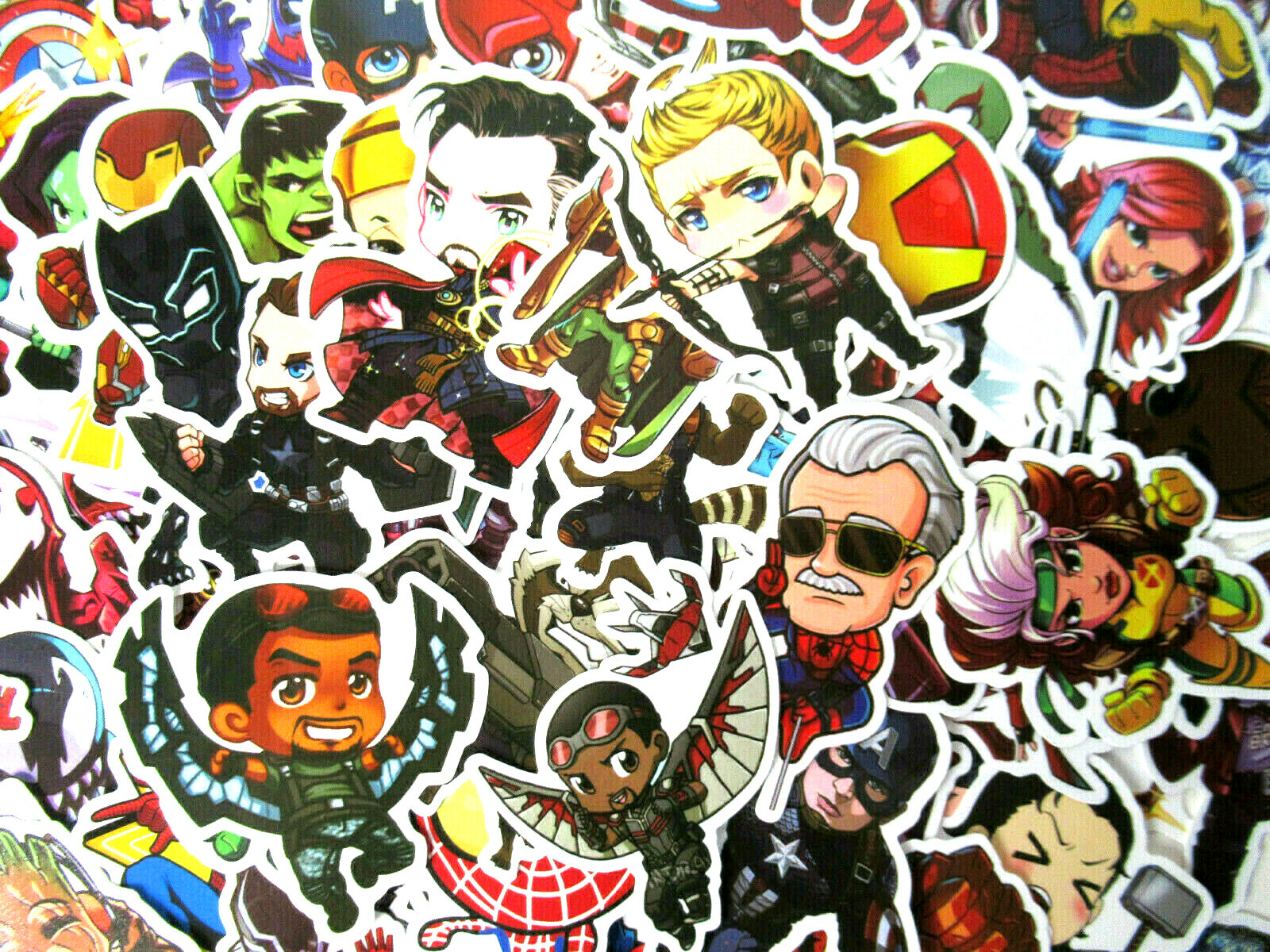 100pc Random DC Marvel Comic Book Superhero Laptop/PC Skateboard Sticker Pack