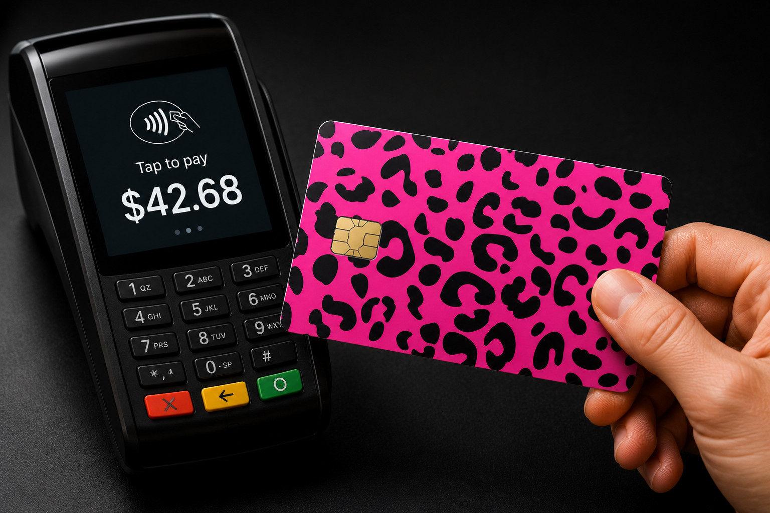 Hot Pink Black Leopard Print Credit Card Skin Debit Card Vinyl Sticker