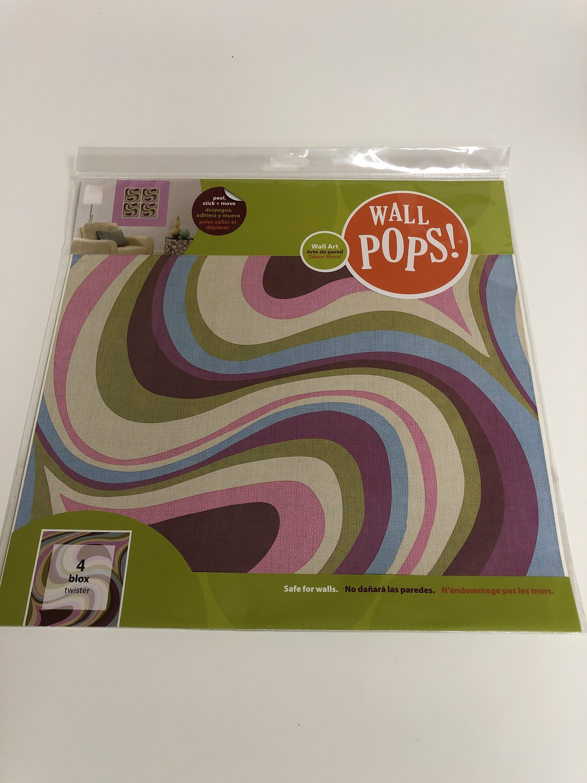 Wall Pops! 4 Blox Twister Safe For Walls Wall Art Peel Stick Move Removable Reus