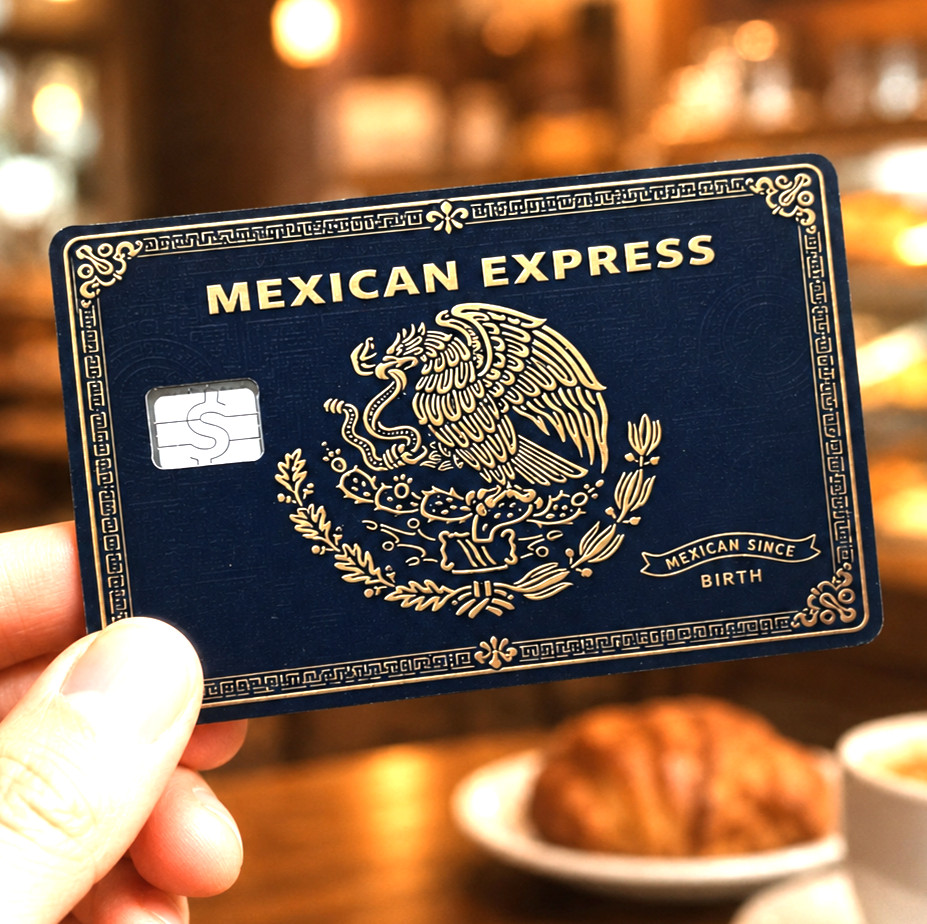 Mexican Express Credit Debit Card Skin Cover l Sticker Chip Funny Decal l 2pcs