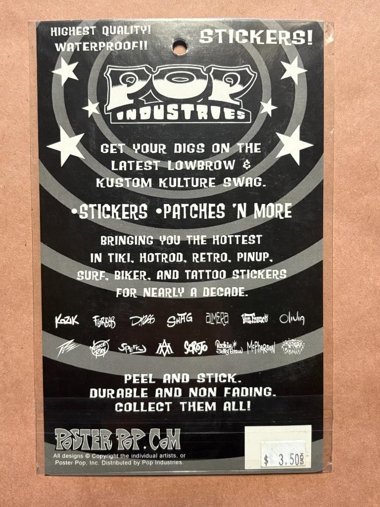 Pop Industries Sticker-ALMERA Bikini Beach Skater-new 2006 retro pinup y2k tiki