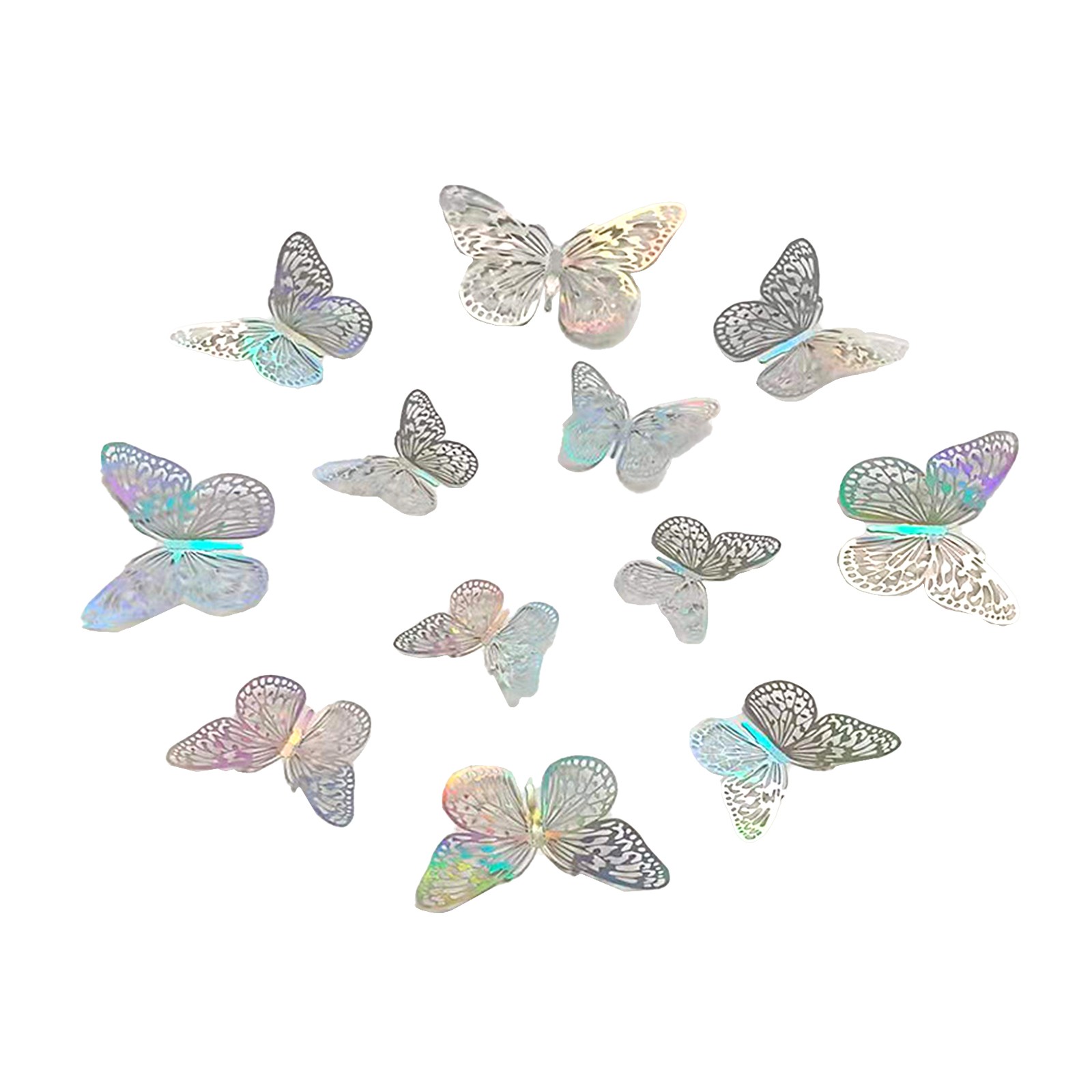 1-12Pcs Wall Stickers Double-layerd Shape Wall Decal 3D Cut-out