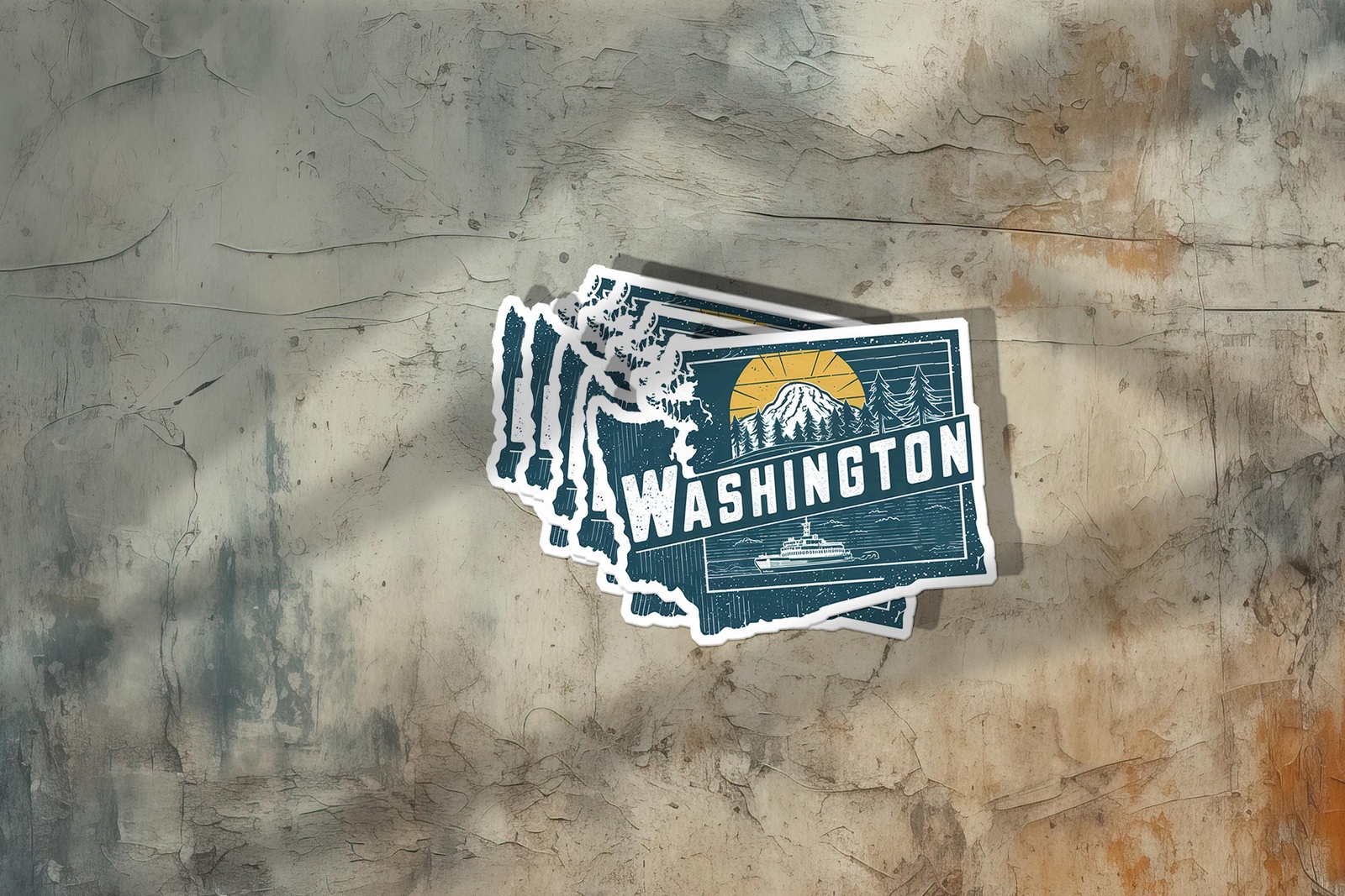 Retro Vinyl State Sticker – Washington