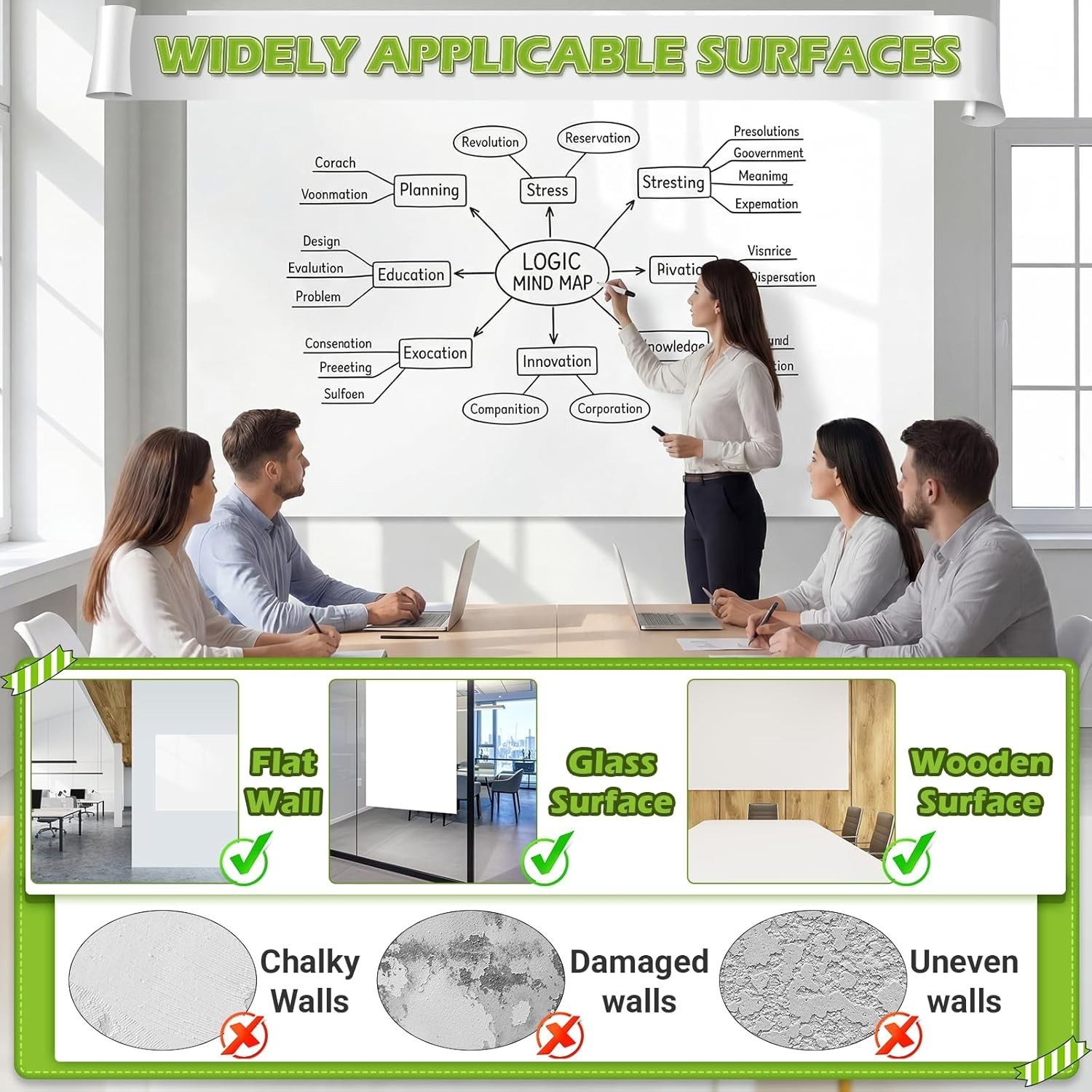 Transform Any Surface with 4x6ft Whiteboard Sticker – Super Sticky & Versatile
