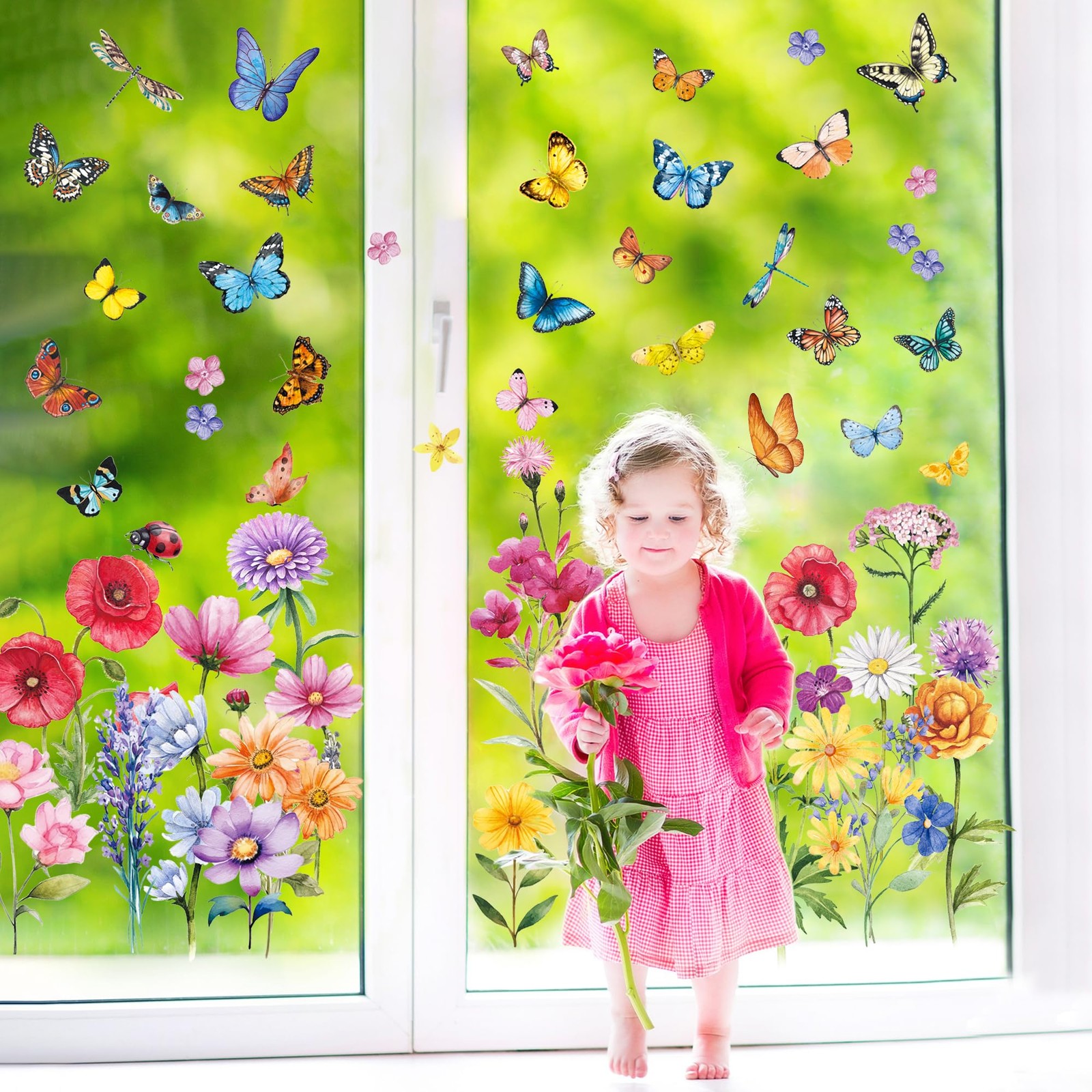 Floral Wall Decals Wildflower Wall Stickers for Bedroom Living Room Decorations