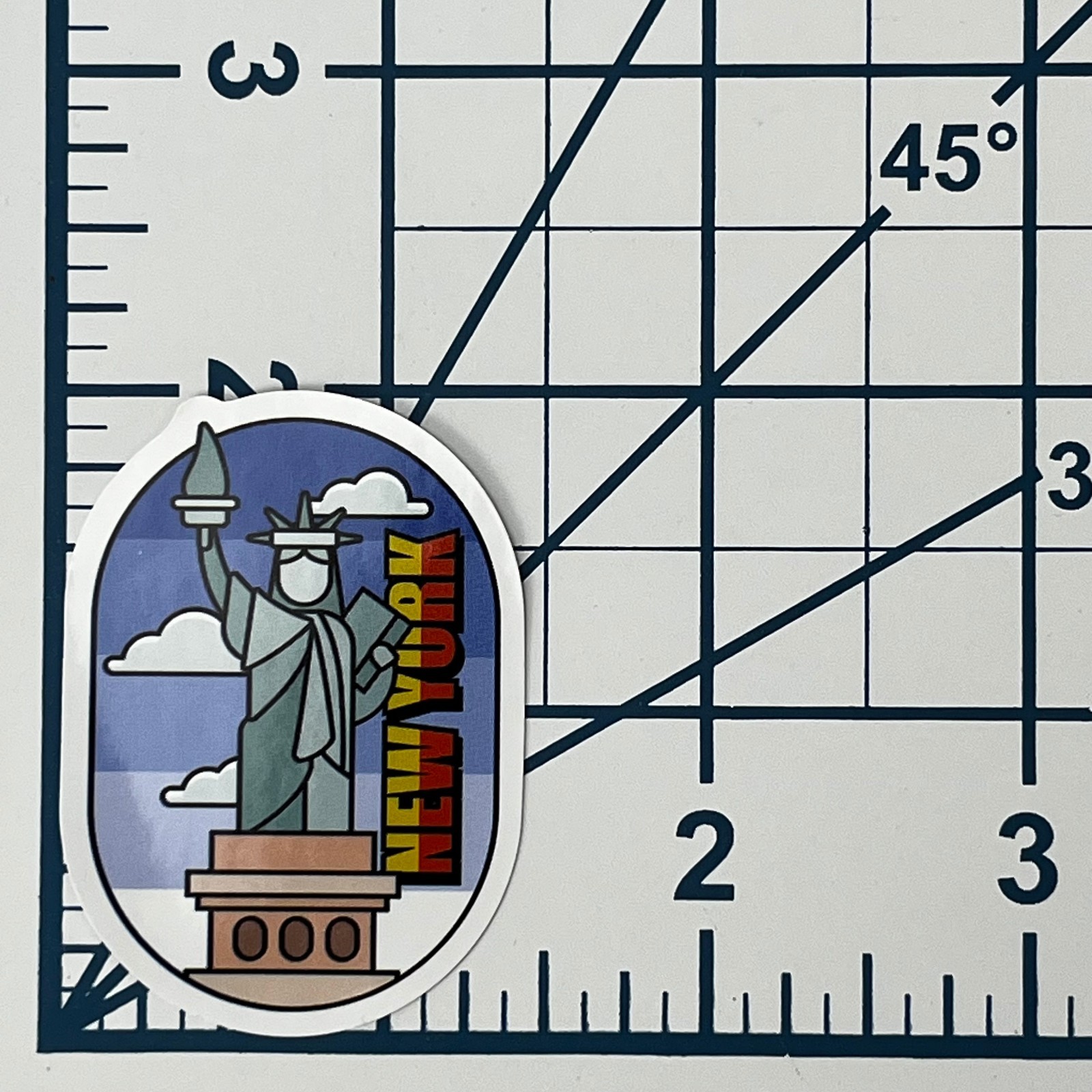 New York Vinyl Sticker Statue of Liberty Oval Retro Souvenir Travel Gift Art