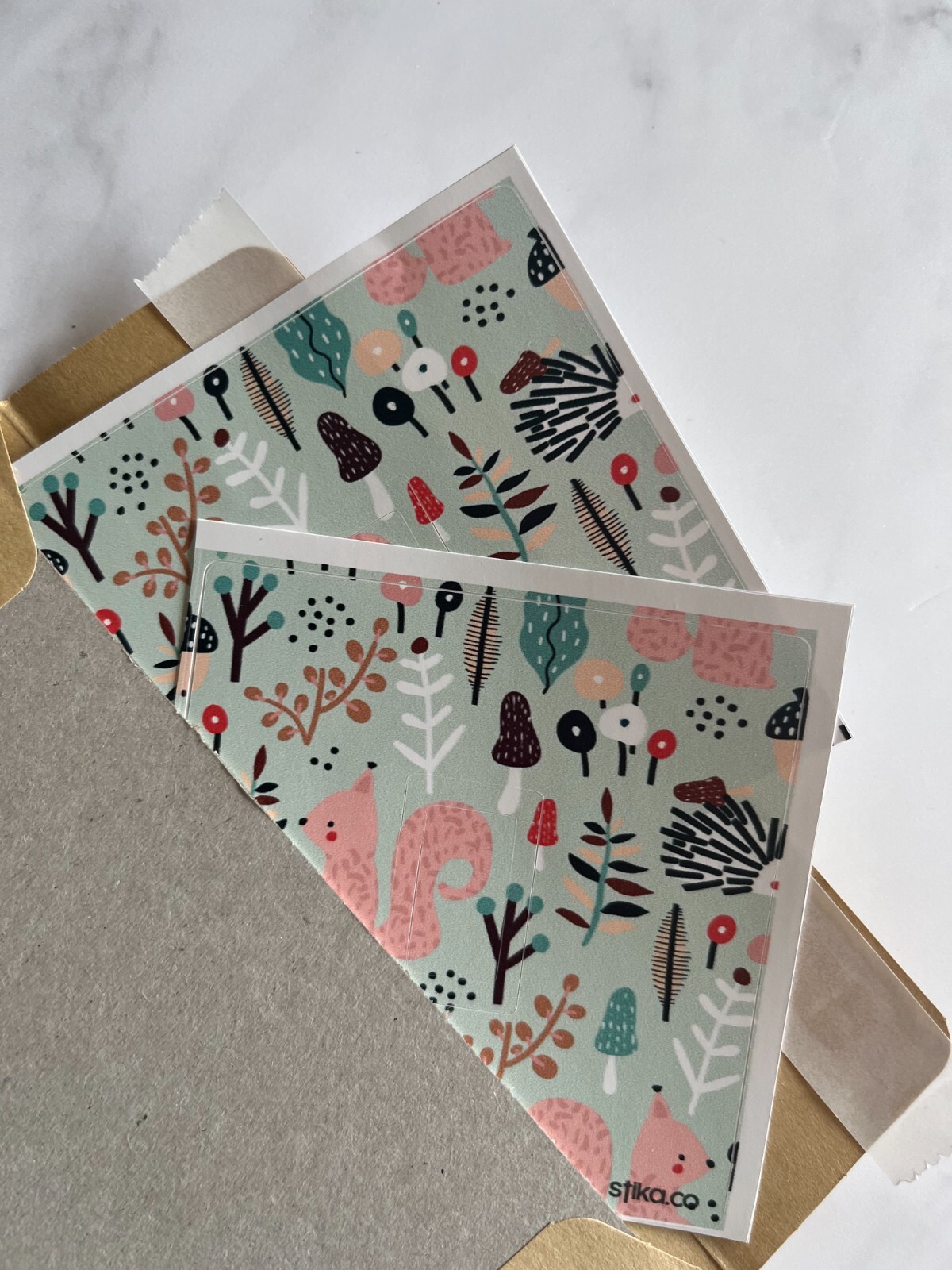 Pack of 2 Squirrel, Woodland Animal Print Light Switch Sticker Vinyl Cover Skin