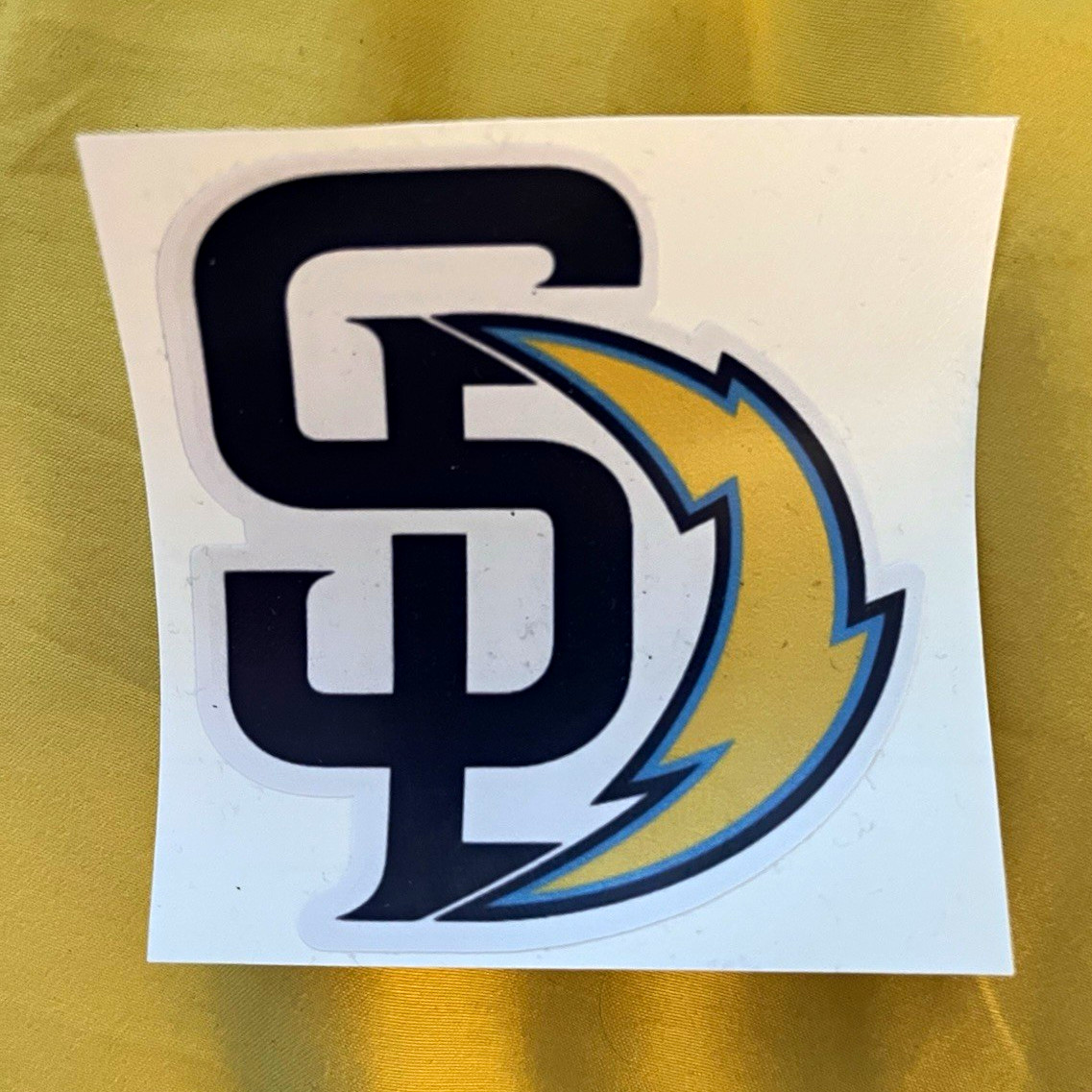 San Diego Padres Die-Cut Logo Sticker Decal – Navy Blue, Gold & White 10 pack.