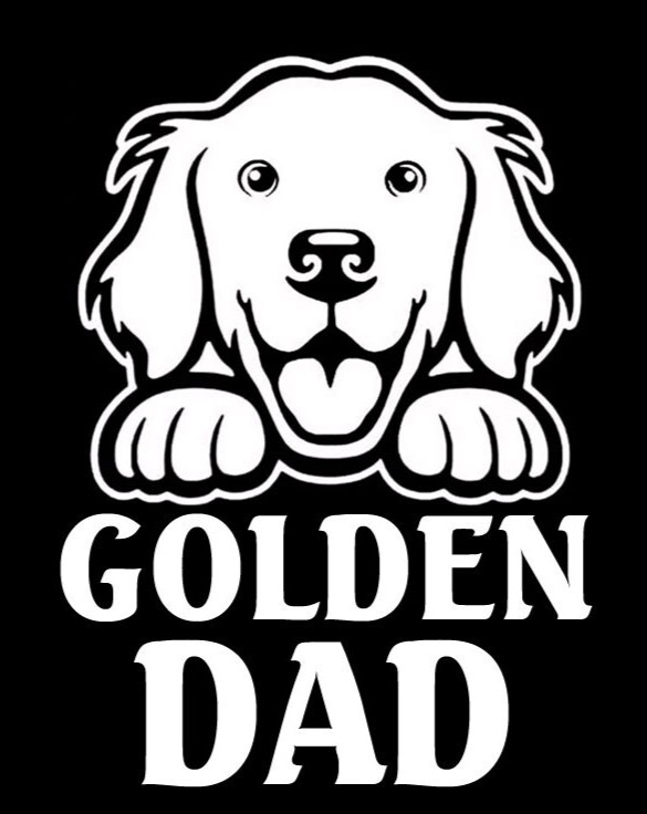 Golden Dad Two 5" White Vinyl Decals – Choice of Design – Car Truck Window