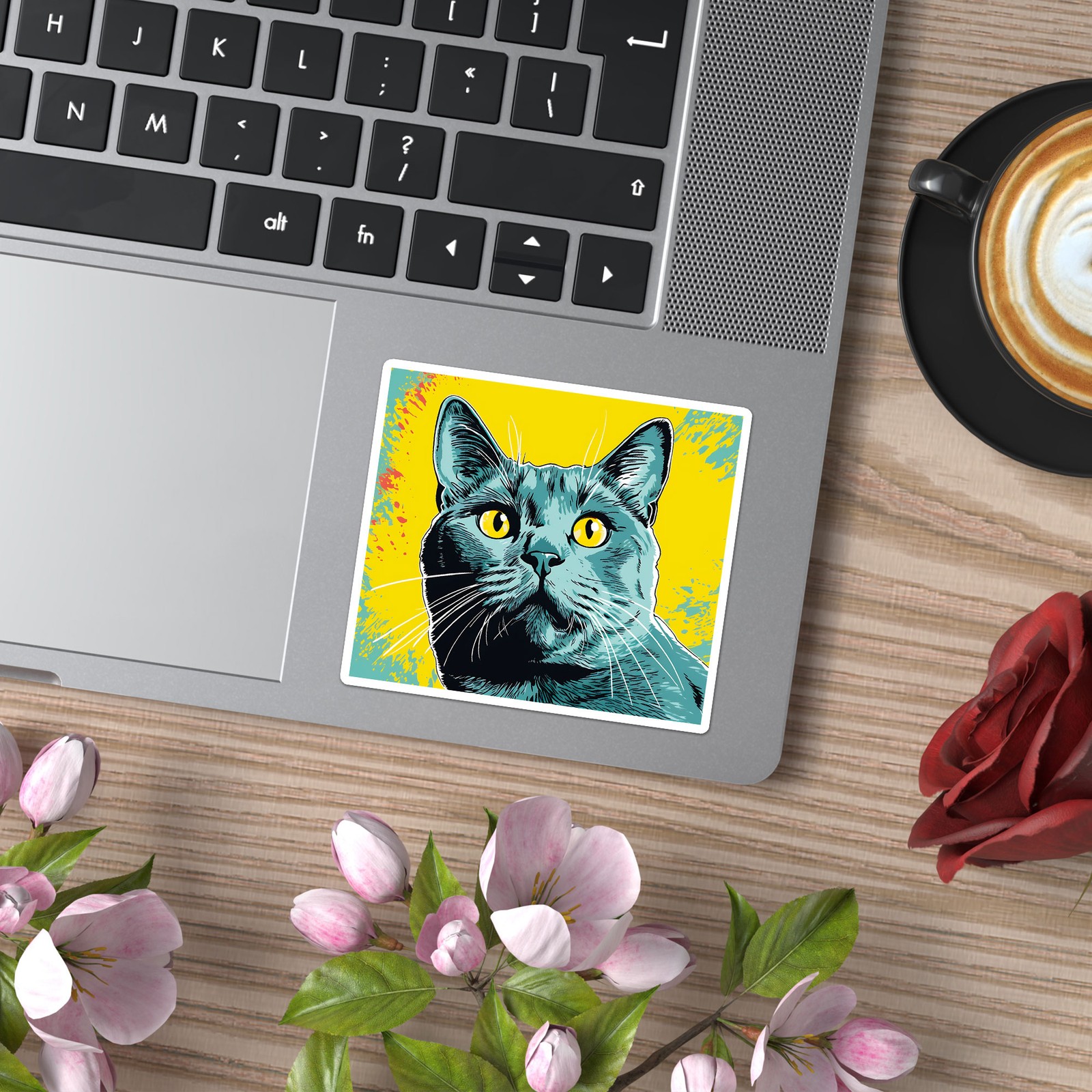 Popart Chartreux Cat – Vinyl Decal Sticker – Car Window Laptop – ebn11857