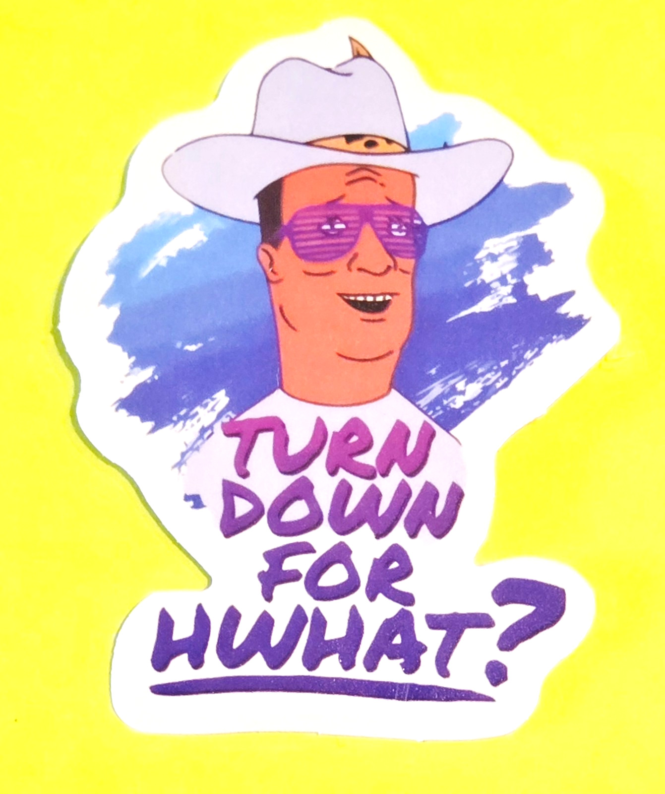 Turn Down For HWHAT? Hank Sticker Decal Computer Laptop Water Bottle NEW