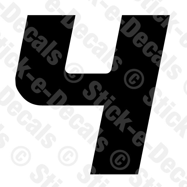Number Four 4 Vinyl Die Cut Decal Sticker – RACING NUMBER – RSF