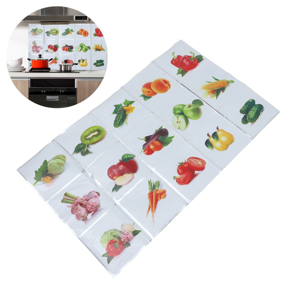 Durable Multi Color Wall Stickers Anti Oil Kitchen Wall Decor Reusable Decals