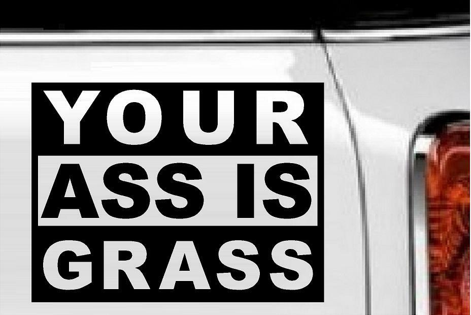 Your Ass Is Grass Vinyl Decal Home Décor 6" x 8"