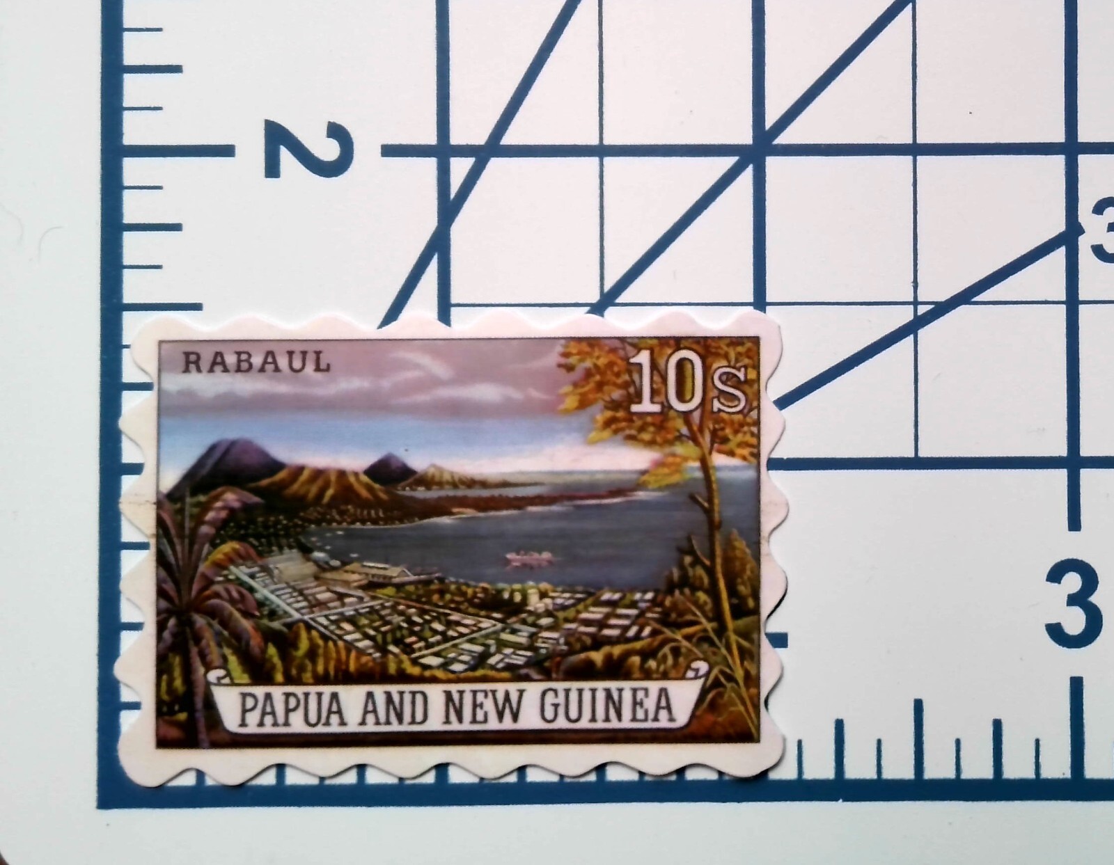 Papua New Guinea Rabaul Stamp Die Cut Vinyl Sticker Decal Scrapbooking Journal