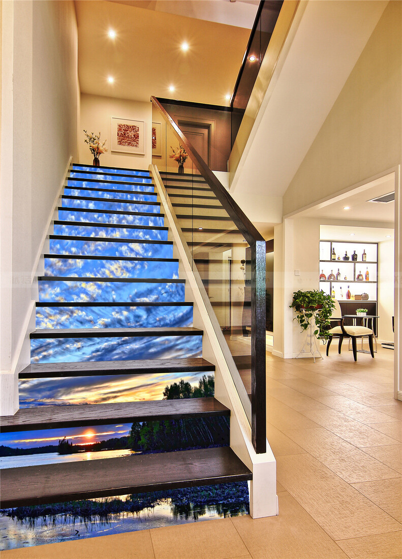 3D Sunset Clouds 619NA Stair Risers Decoration Photo Mural Decal Wallpaper Fay