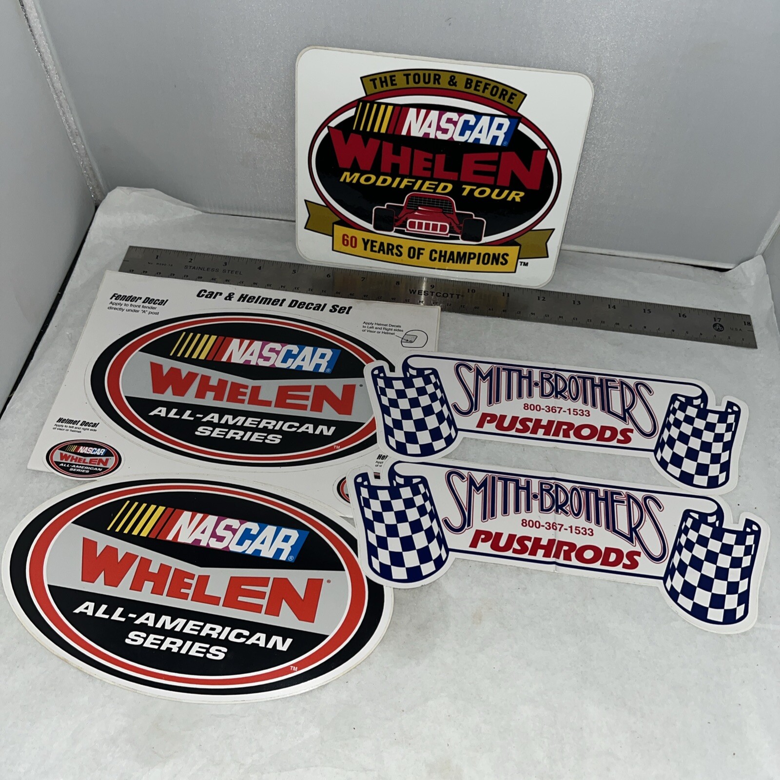 7 Nascar Whelen Logo & Smith-brothers Auto Car Bumper Sticker Decal