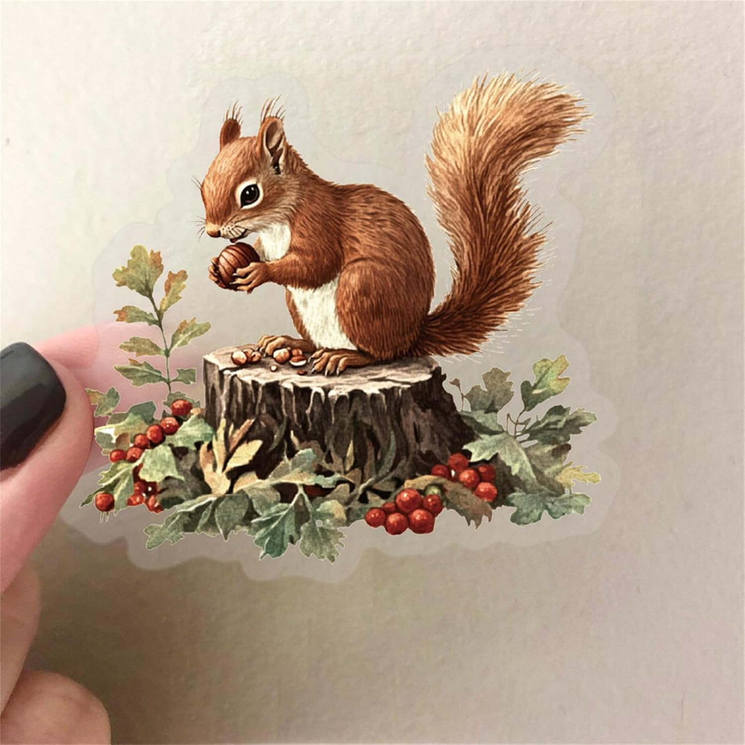 50PCS Vintage Mushroom Stickers PET Transparent Stickers Retro Flora and Fauna D