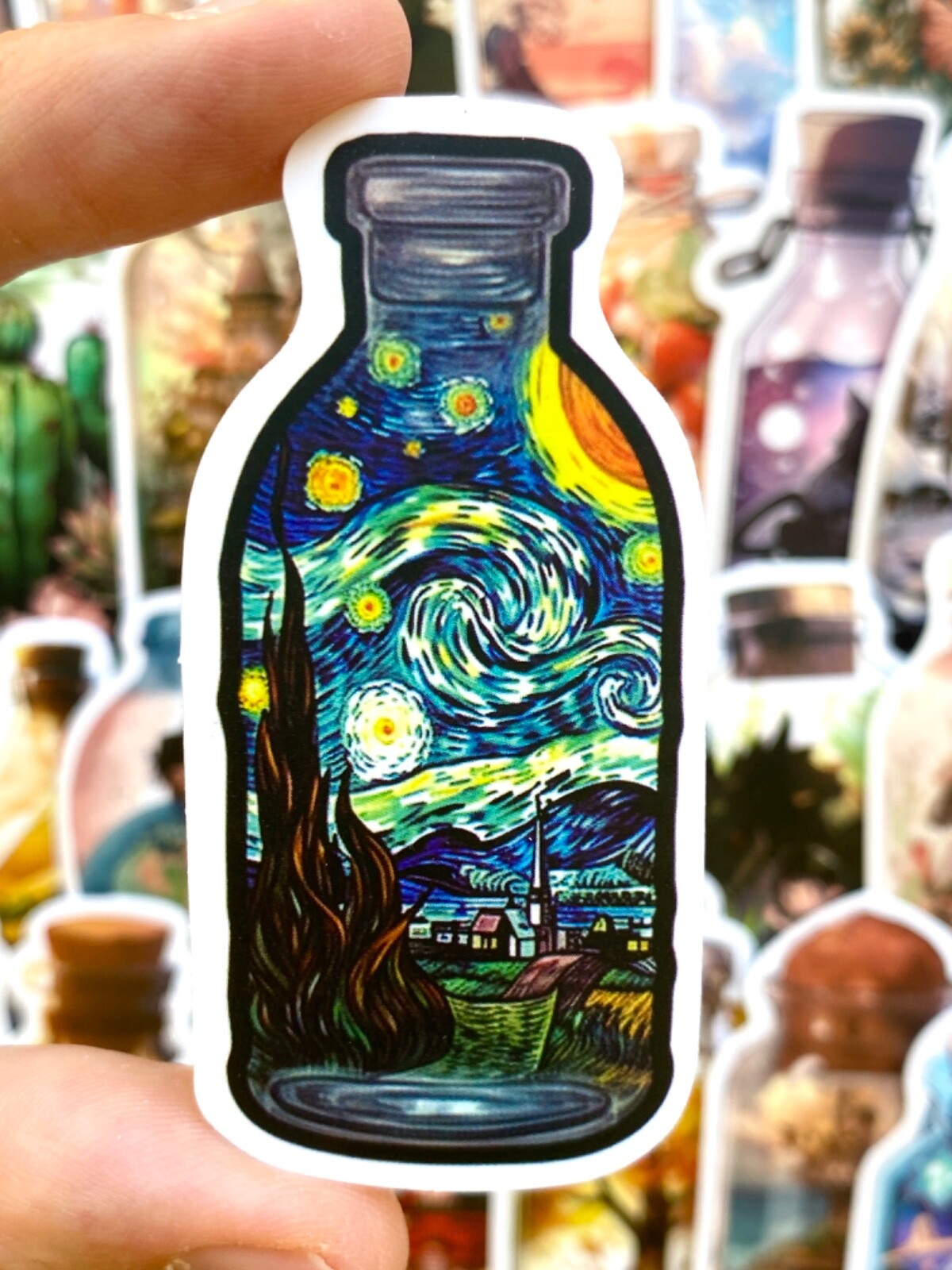 5-50 pcs Bottle Stickers, Aesthetic Laptop Phone Kindle Skateboard Car Decals