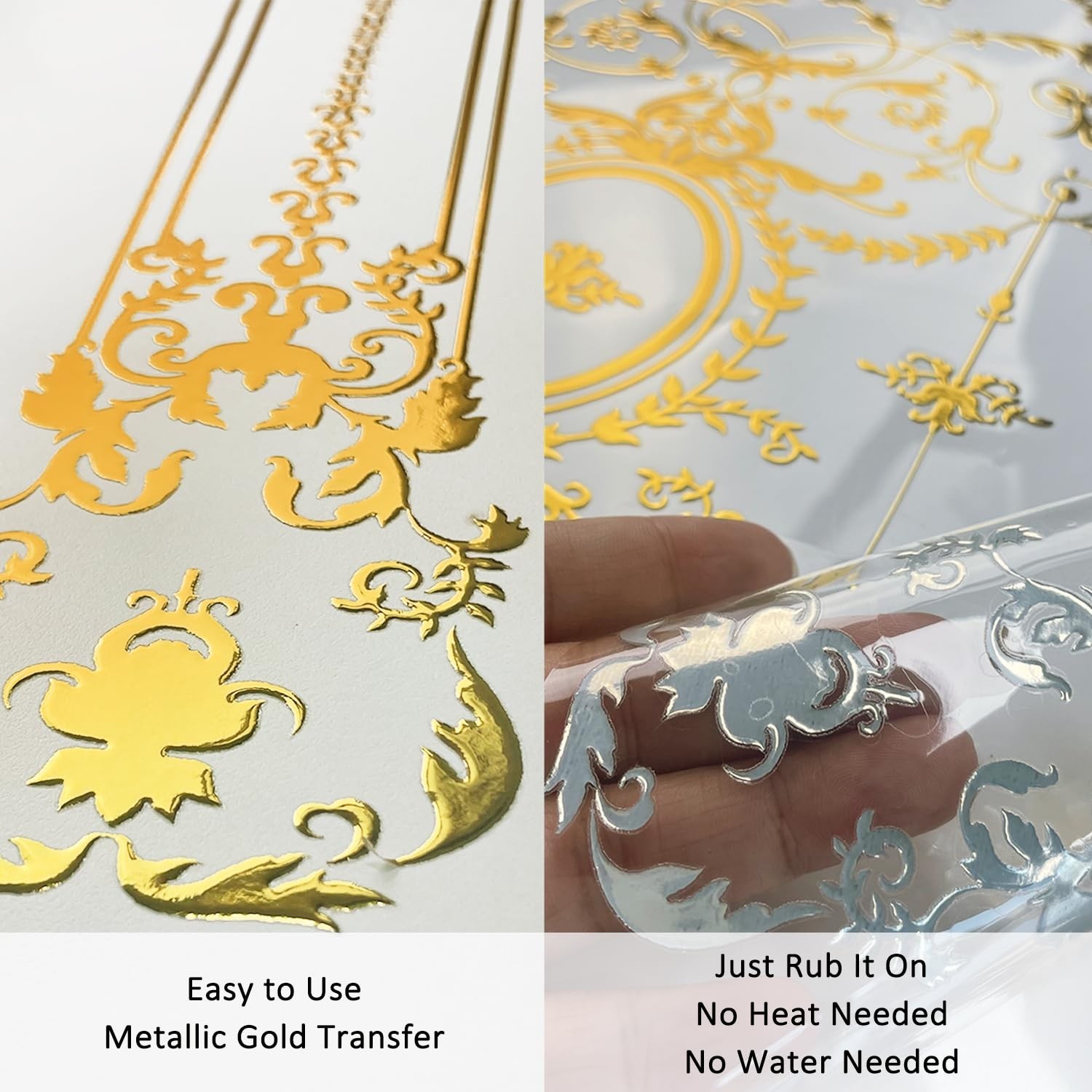 Gold Foil Rub on Transfer for Furniture DTF Transfers for Wood Drawer Decor, …