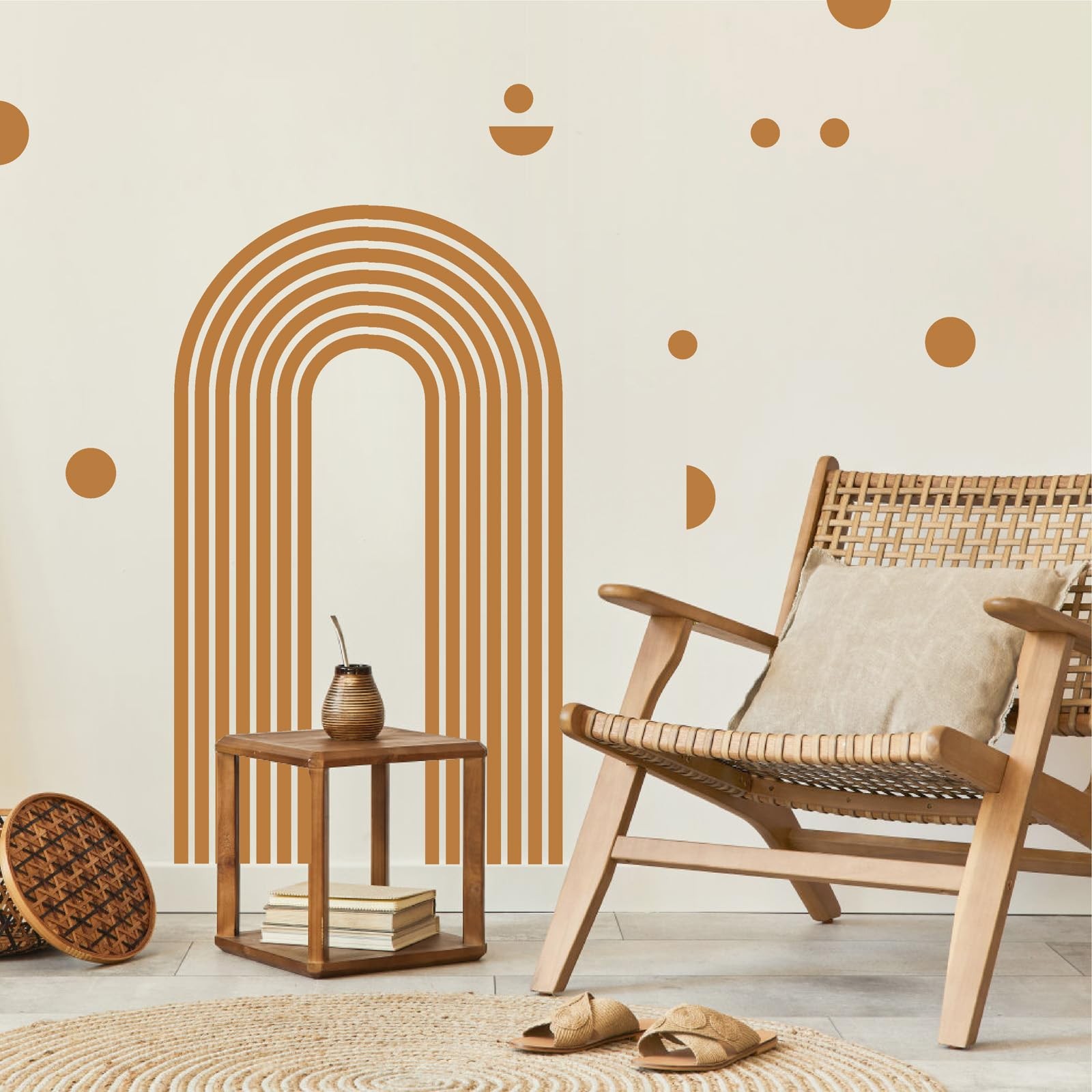 Brown Arch Wall Decal 2 Sheets Form Large Arch Peel and Stick Mid Century Mod…
