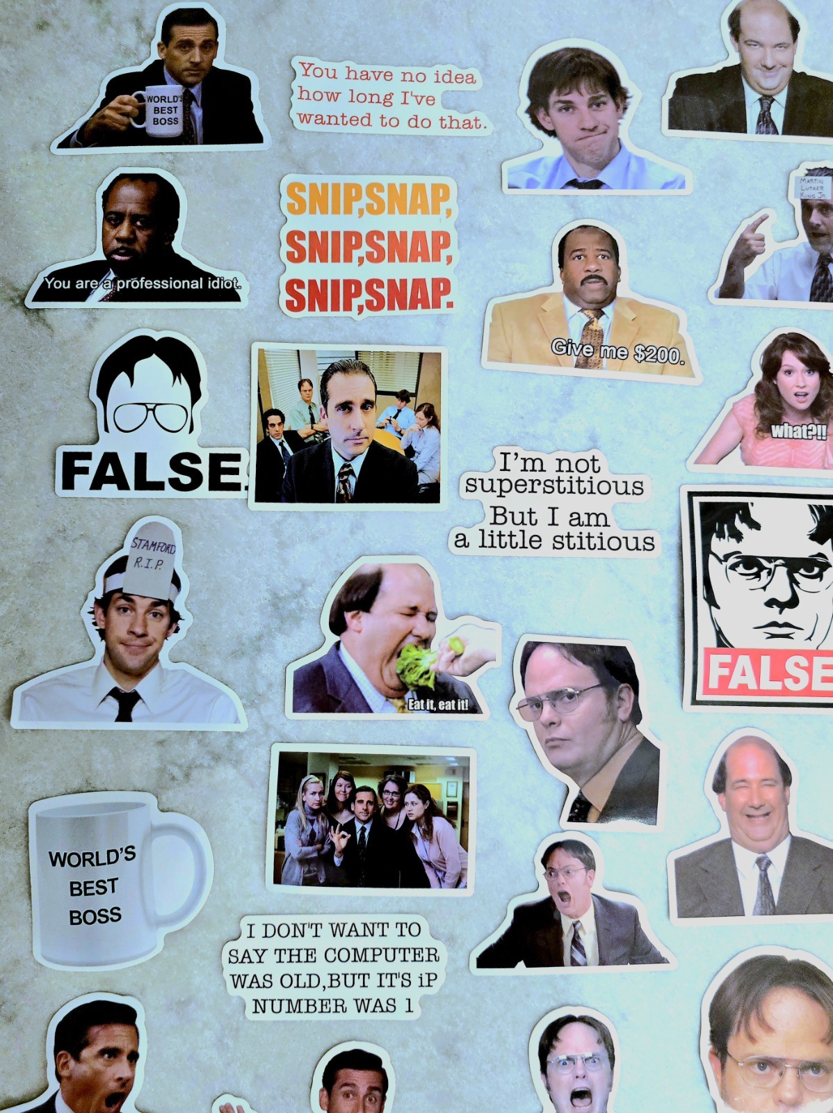 50-Pack The Office Sticker Pack – Vinyl Decals for Laptops & Hydro Flasks.