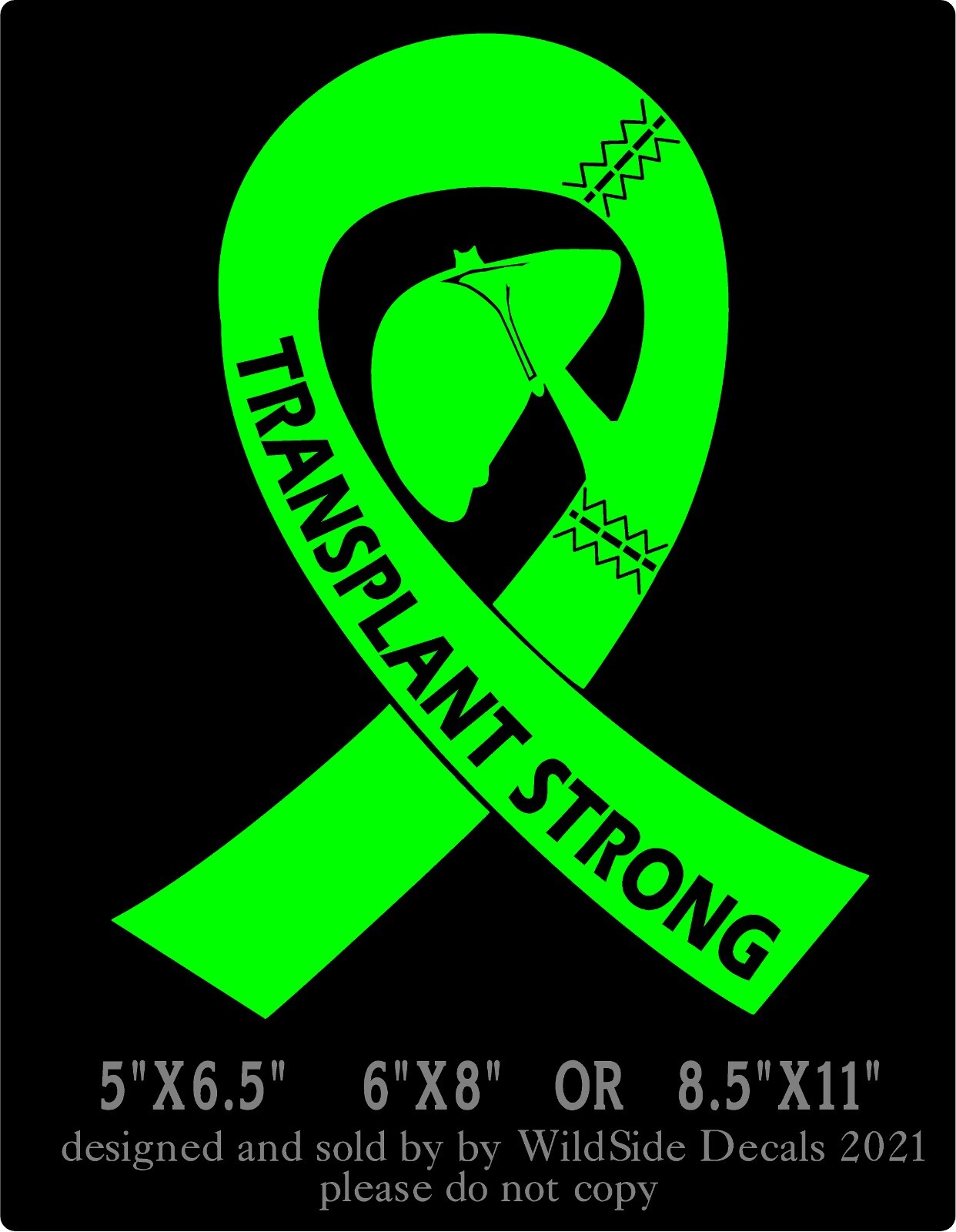 Liver Transplant Strong Decal Memorial Ribbon Vinyl Car Truck Laptop Sticker