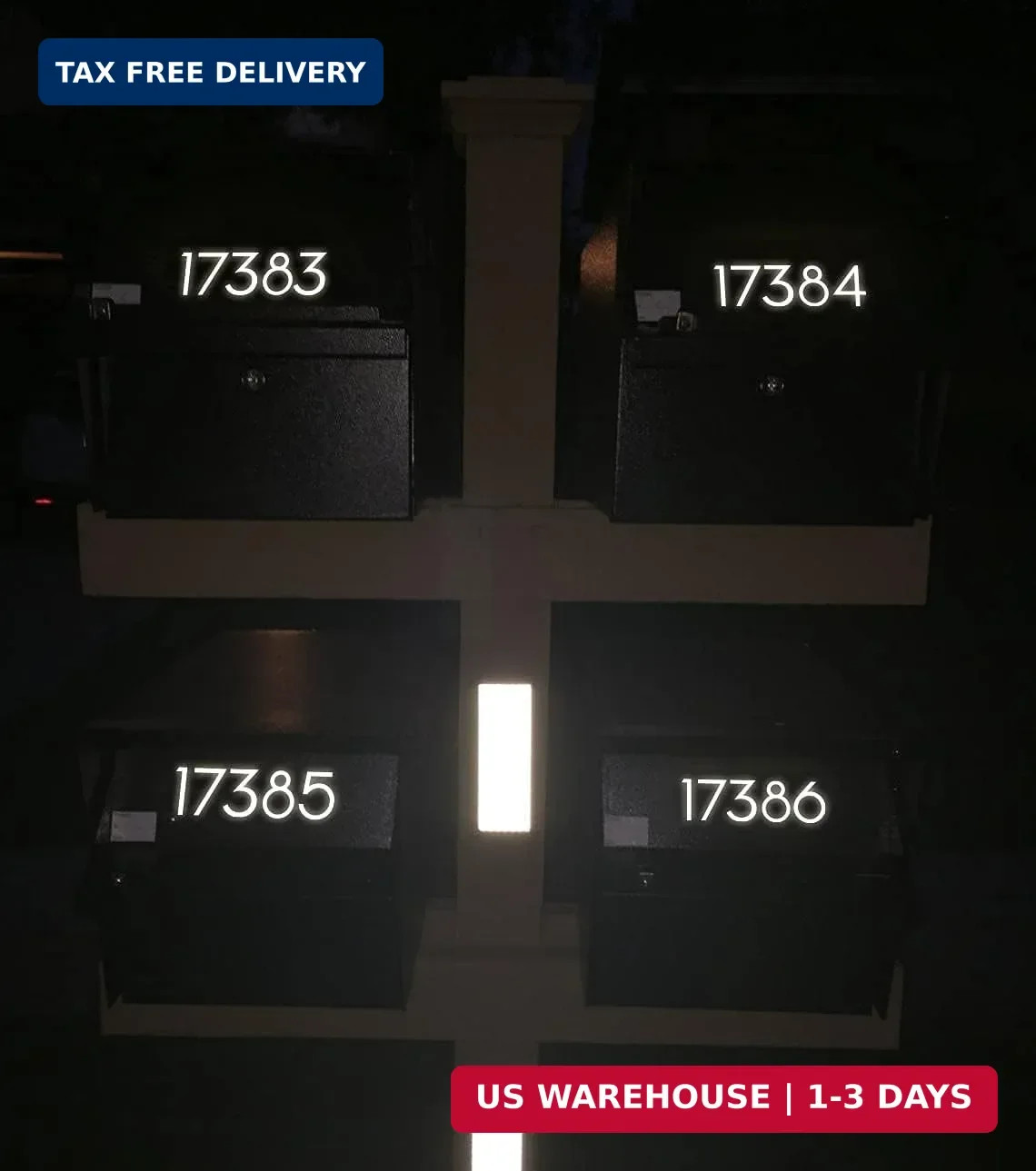 3 inch Reflective Mailbox Numbers Sticker (0-9, 5 Sets) Modern Number Vinyl Wate
