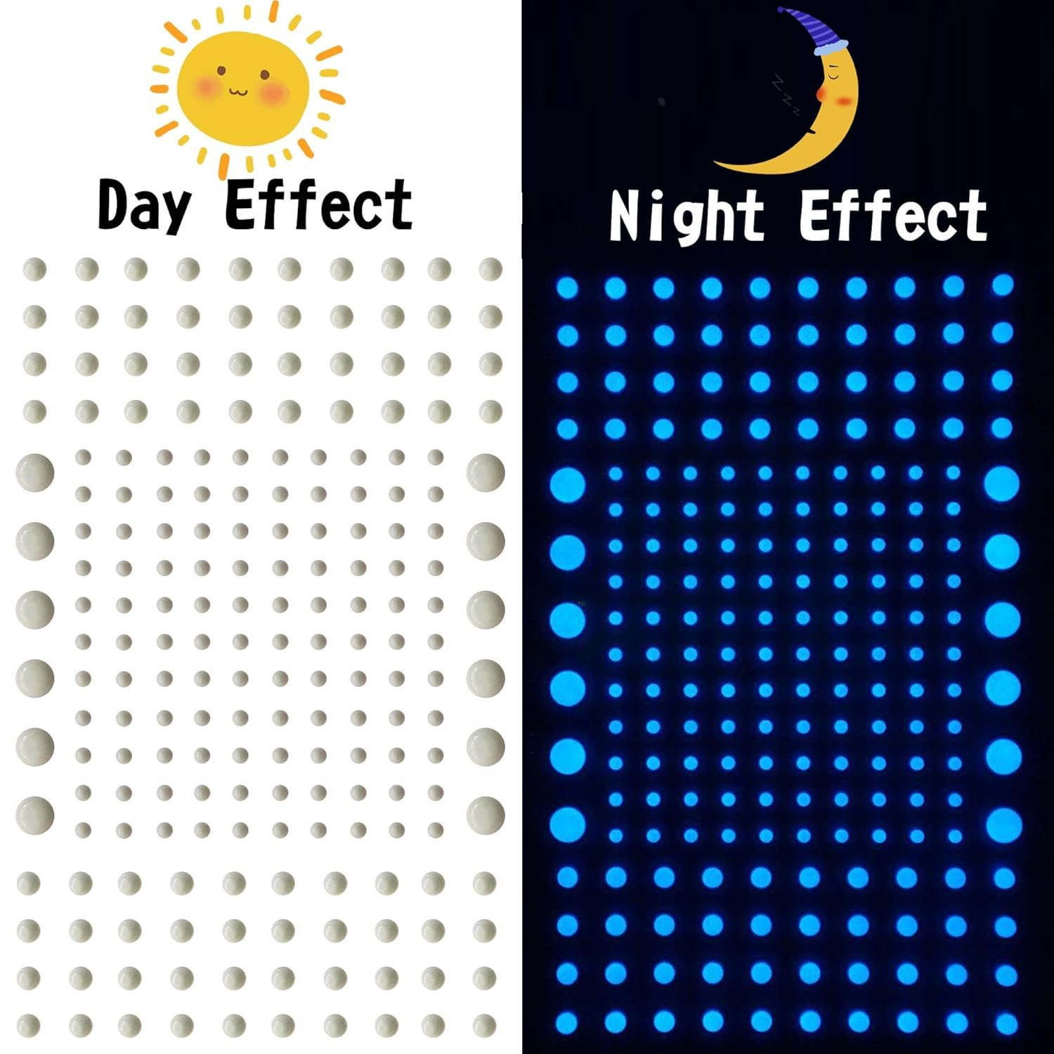 808 PCS Glow in the Dark Stars for Ceiling, Glowing Wall Decals Decor Stickers,