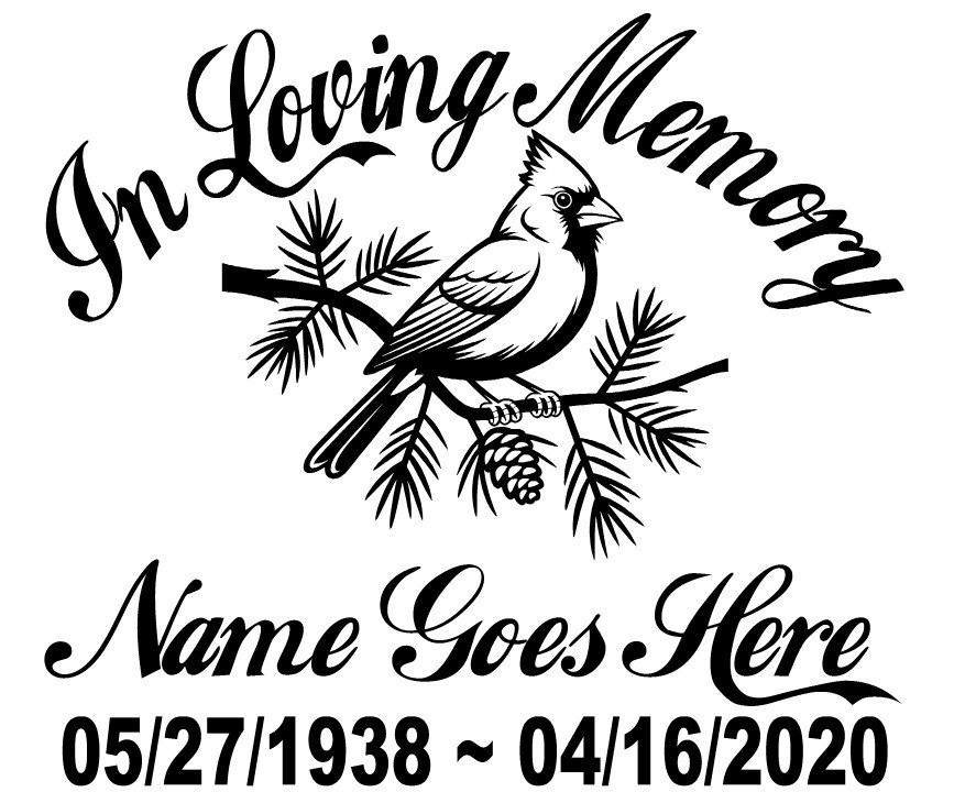 In Loving Memory Cardinal Decal Loved One Visits Bird Car Window Vinyl Sticker |