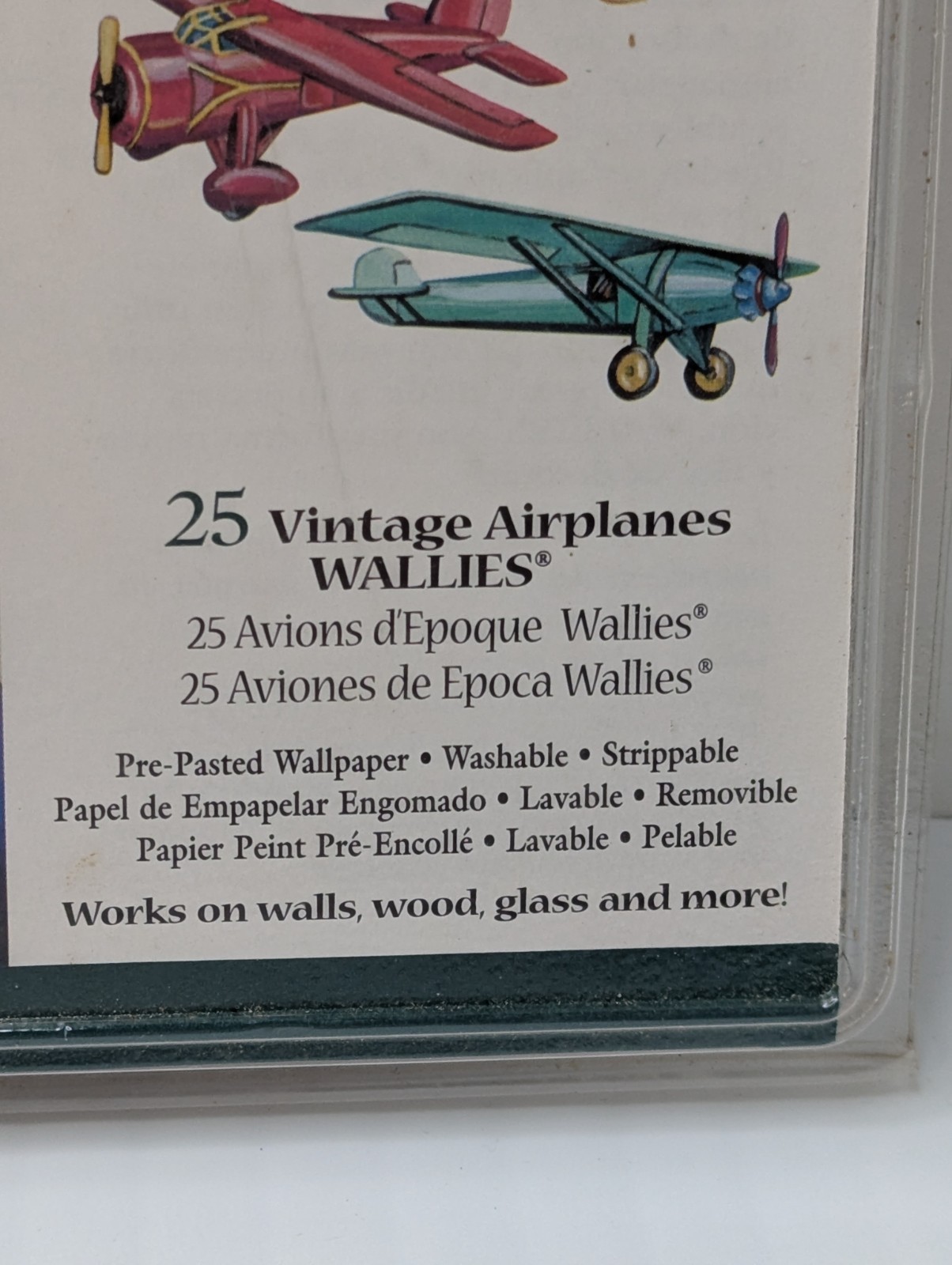 Vintage Wallies Kids Boys Wallpaper Cutouts Pre-pasted Airplanes Set of 25 New!