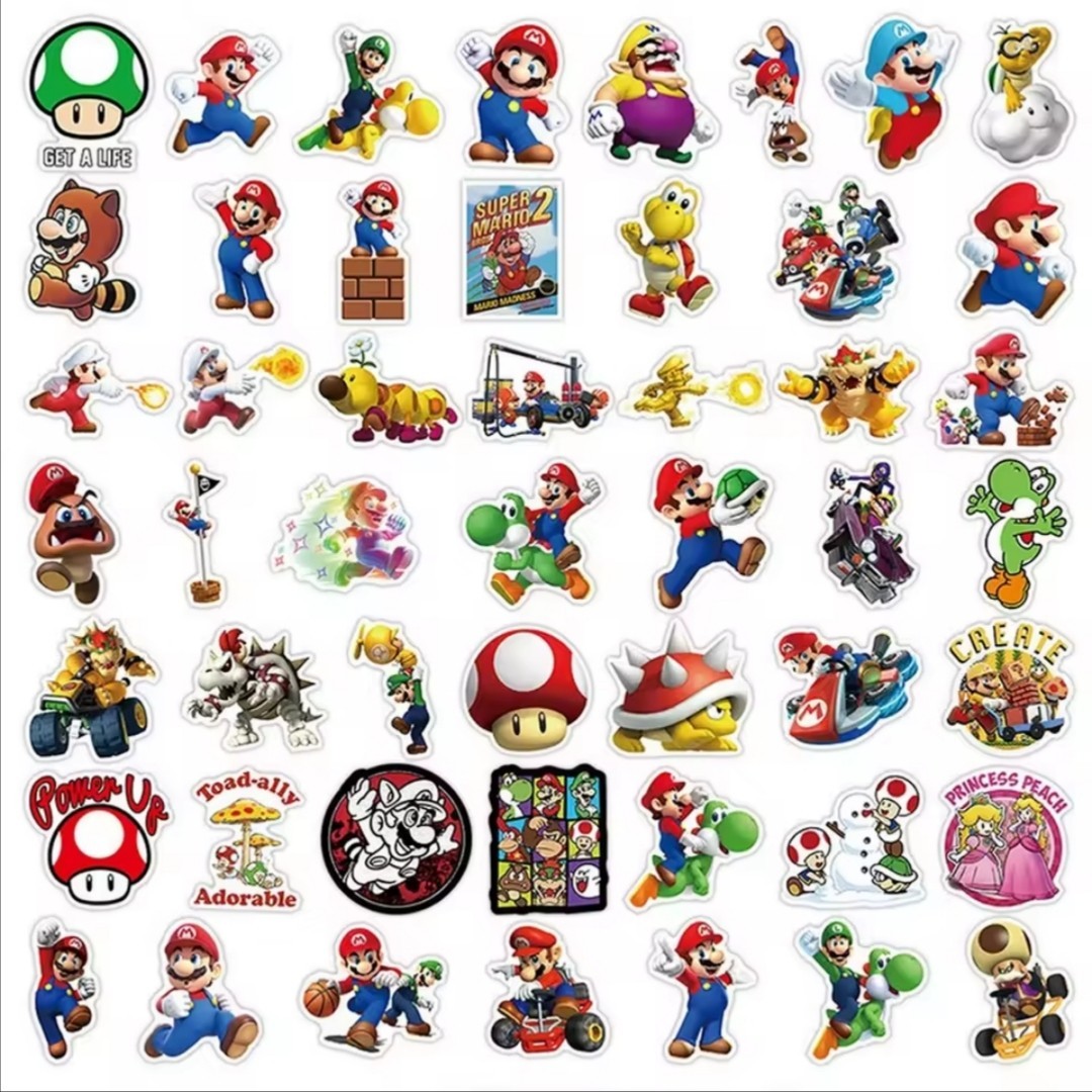 10 PCS Mario Party Super Mario Video Game Characters Stickers 2 BRAND NEW