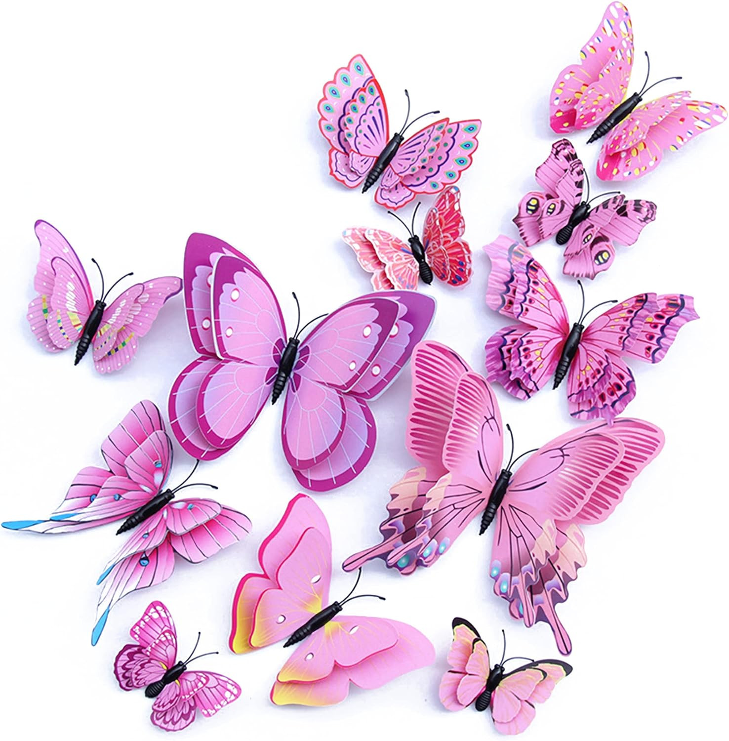 Butterfly Wall Decor 24/48 PCS, 3D Butterflies Stickers for Party Decorations wi