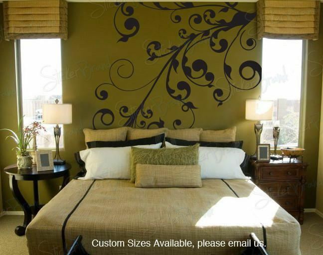 Swirl Floral Flower Wall Decal Decor Sticker #511