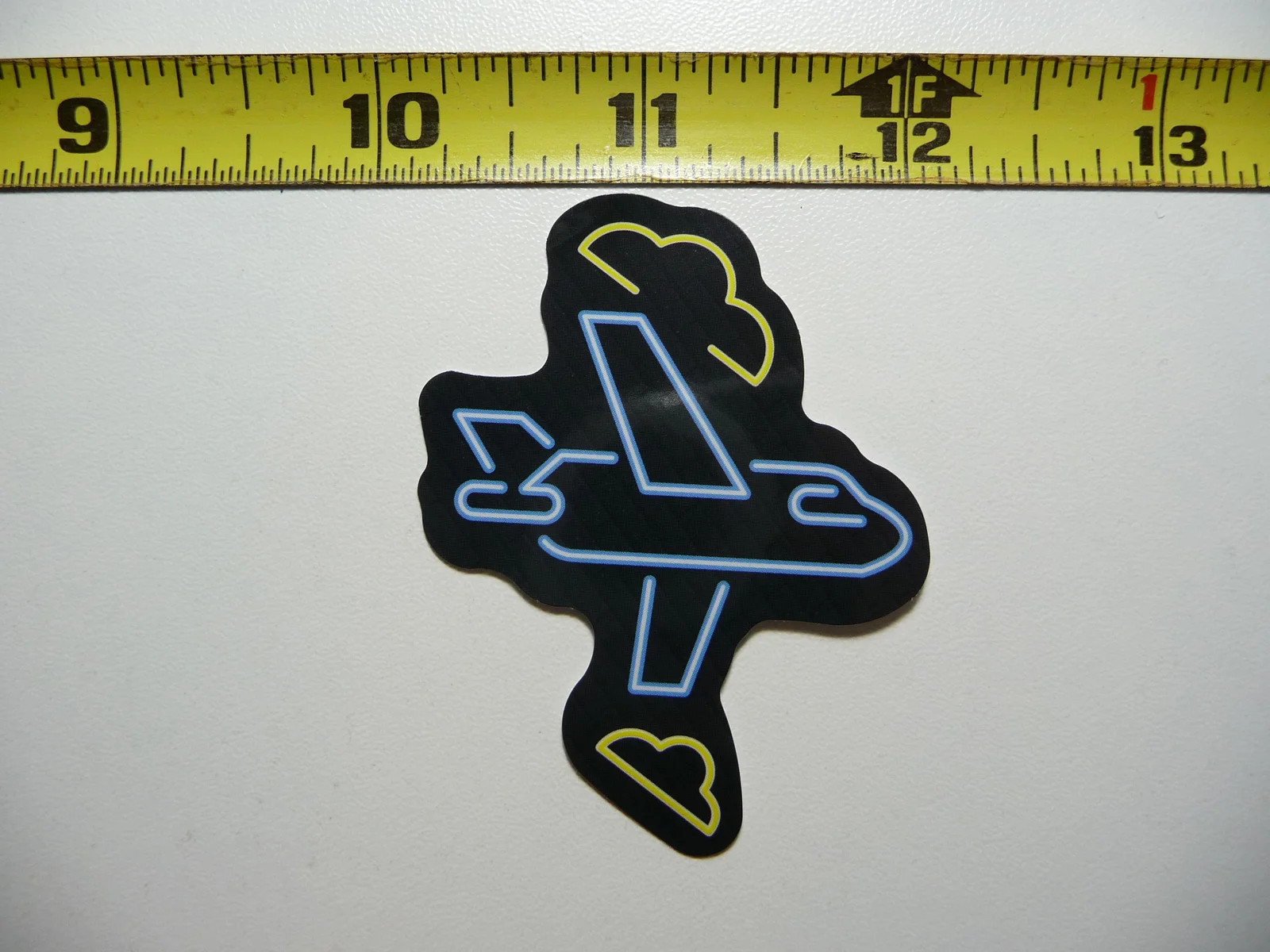 AIRPLANE PLANE PILOT FLYING CLOUDS SMALL STICKER DECAL NEON STYLE BRIGHT VINYL