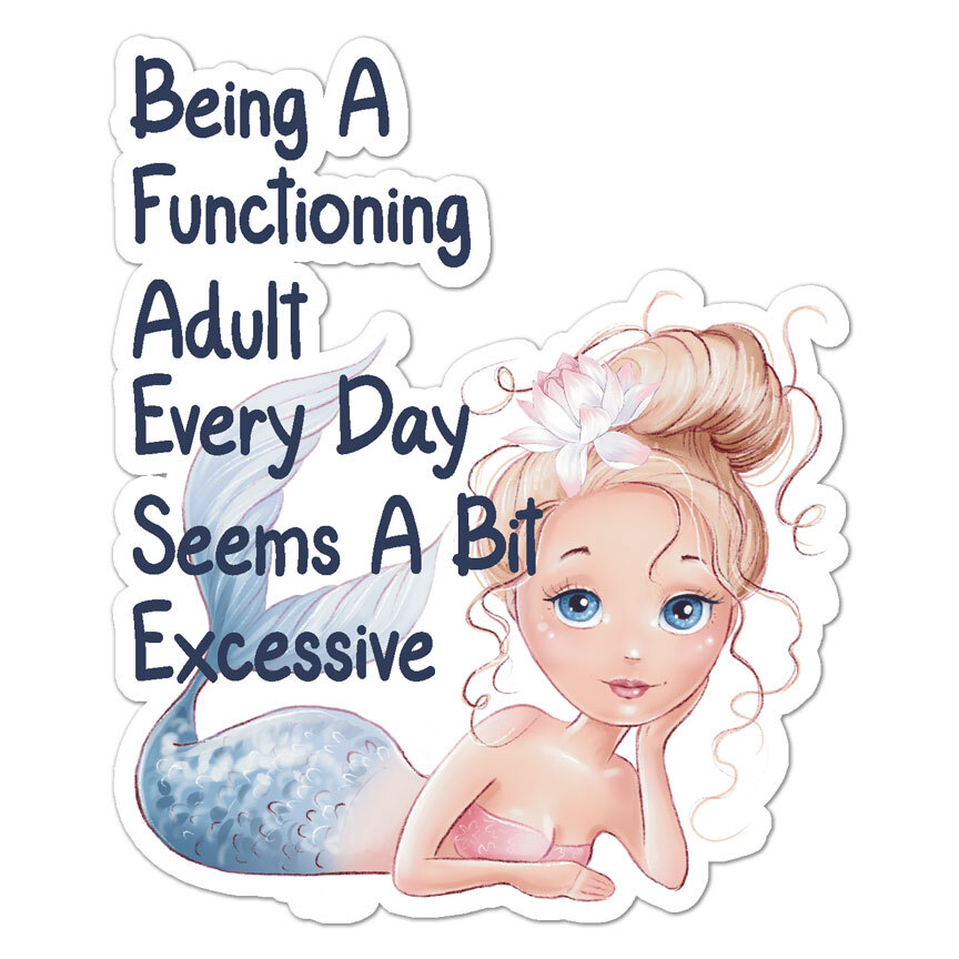 unctioning Adult Mermaid, Vinyl Decal Sticker, Indoor Outdoor, 3 Sizes, #9770